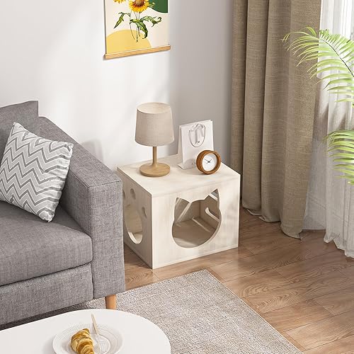 Miniatura 7 de Dosker Caja de arena para gatos, pequeña caja de arena marrón, muebles ocultos para gatos, casa de gato interior, gabinete de caja de gato, muebles