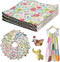 Vista 8 de Paquetes de tela para tartas de capas para acolchar de algodón floral de 10 pulgadas, cuadrados de tela percortada para costura, manualidades