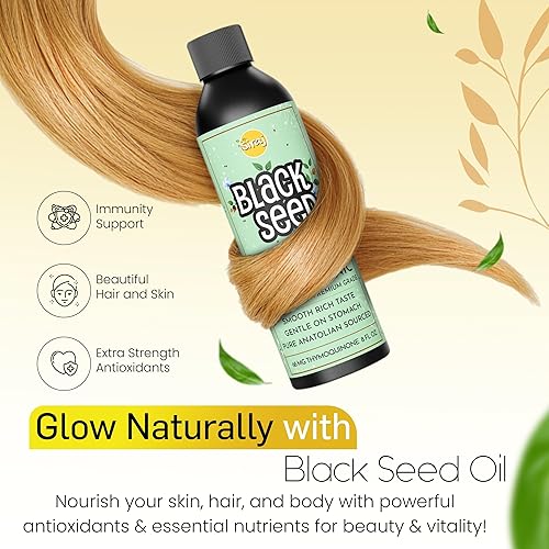Miniatura 5 de Siraj Aceite de semilla negra  100% puro virgen prensado en frío  para cabello más grueso, piel clara y brillante y uñas saludables  Inmune,