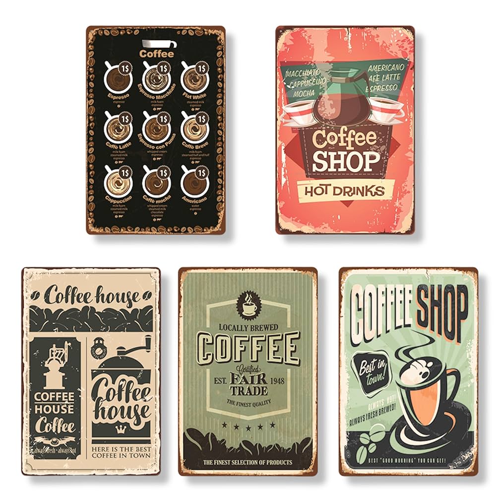 Amazon | Lezalic ブリキ 看板 カフェ フード アメリカン