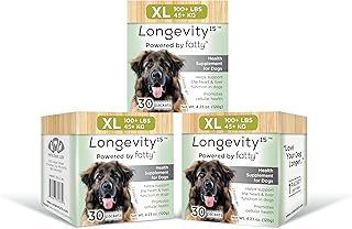 Longevity15 – C15:0 – Fatty Acid Health Supplement for Dogs – Healthy Pet Supplies – for Extra Large Dogs, 3 Pack
