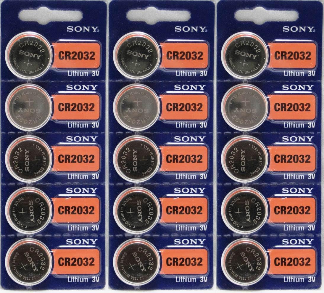 15 Genuine Sony CR2032 3v Lithium 2032 Coin Batteries Freshly Packed by Sony Size: 15 Pack Model: (Electronics Consumer Store)