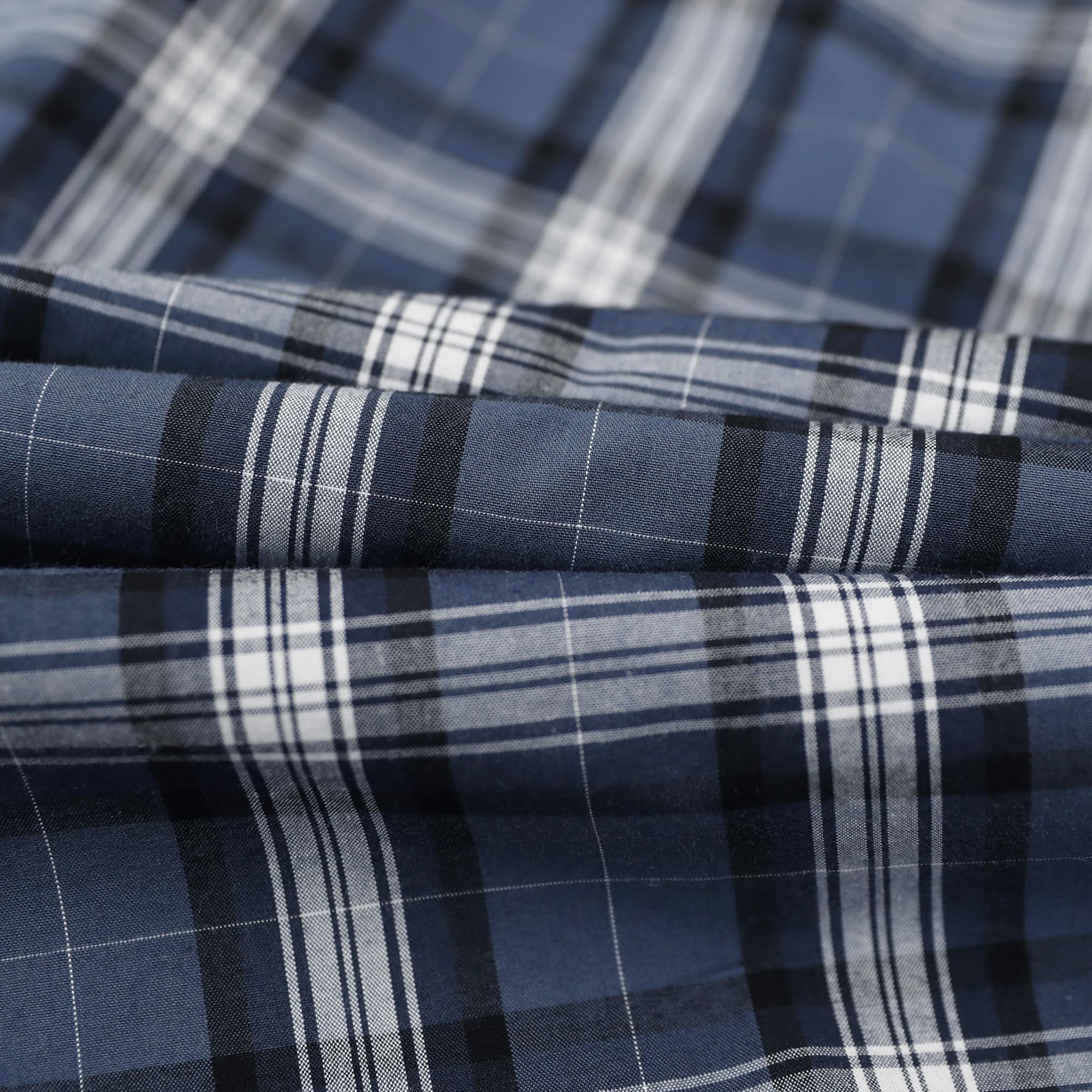 Dubinik® Camicie Uomo Manica Lunga a Quadri Camicia Casual con Doppie Tasche Morbida e Confortevole