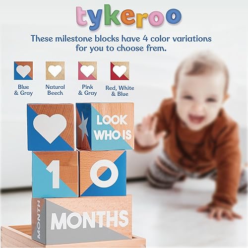 Miniatura 6 de Bloques de hitos mensuales para bebés, bonita decoración de guardería, bonitos accesorios de fotografía para recién nacidos, regalos de baby shower