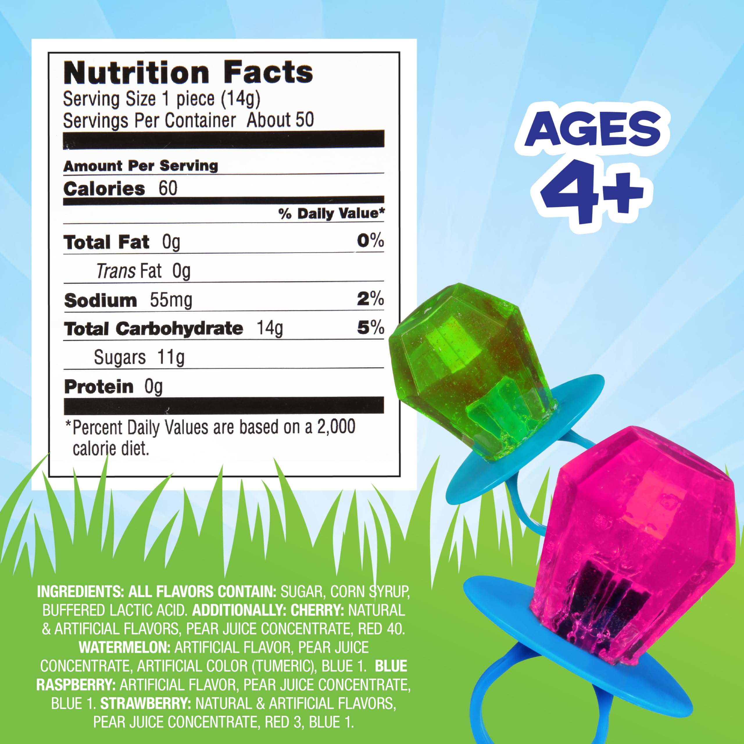 Ring Pop Halloween Candy Lollipops - 50 Ct Bulk Candy Variety Pack in Assorted Fruity Flavors - Full Size, Individually Wrapped Hard Candy For Trick or Treat, Halloween Bowls, Gifts, Party Favors