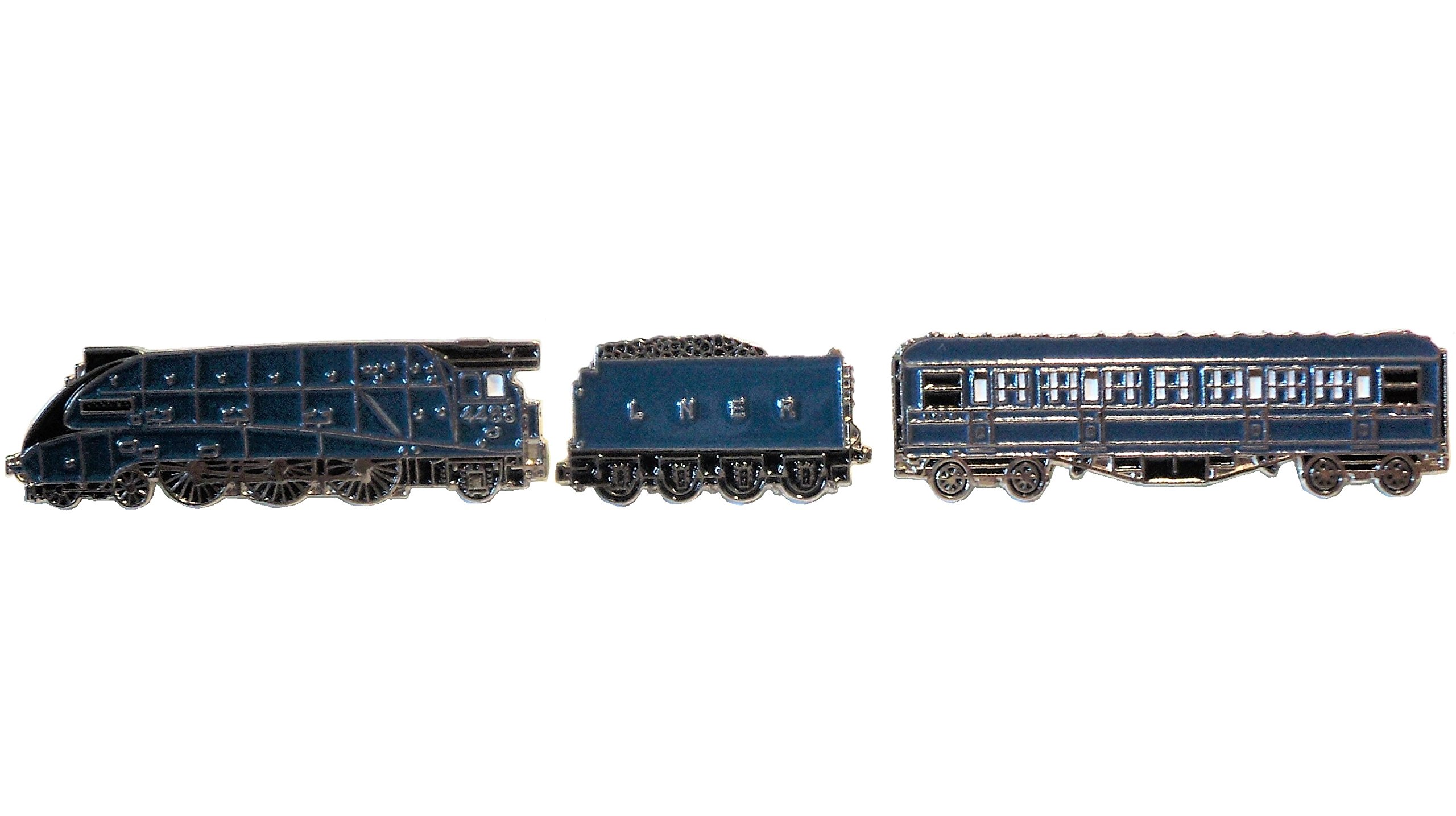 Class A4 Pacific Steam Train LNER Loco Locomotive Mallard Metal Enamel Badge Set