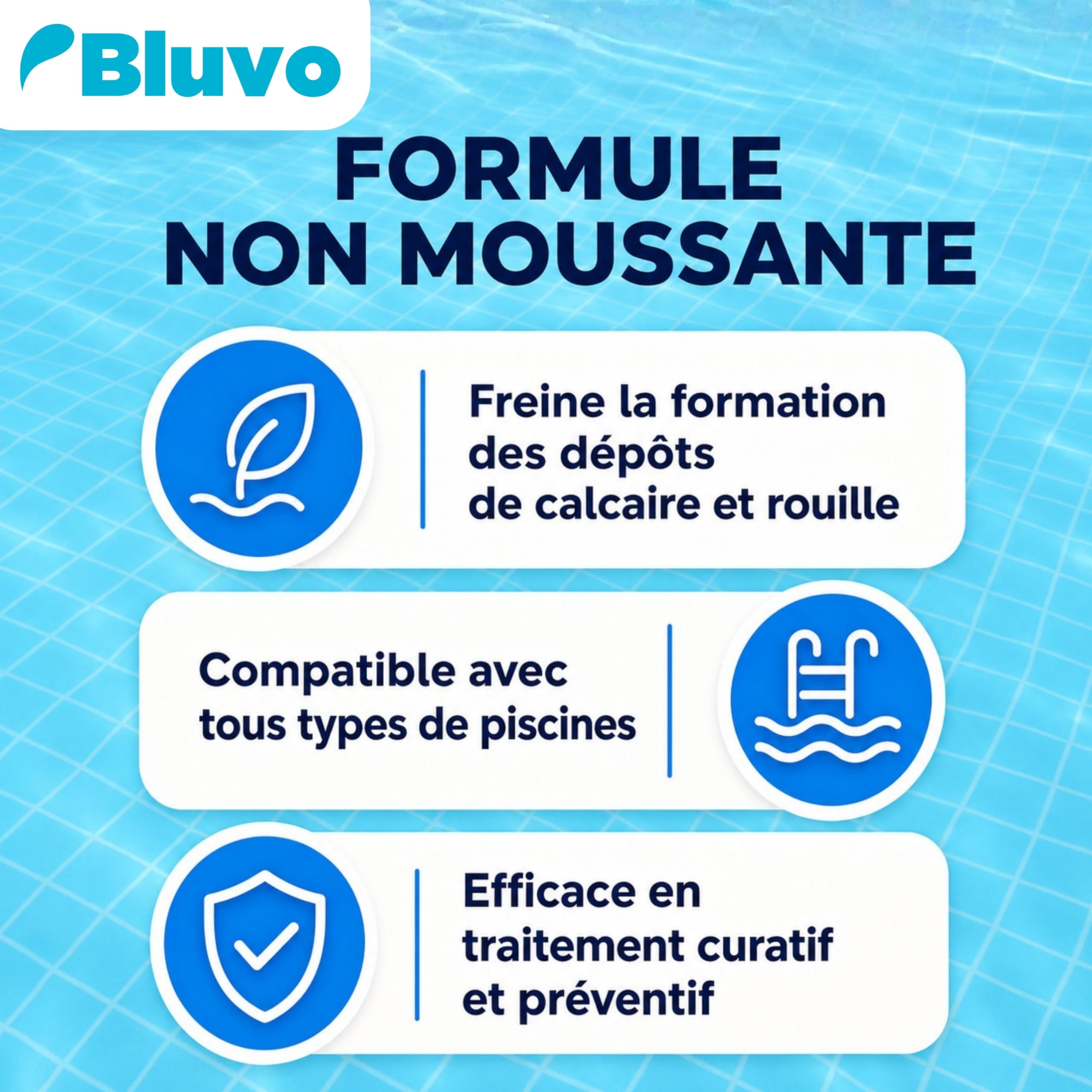 Algicide Anti-Algues Choc Piscine 1L | Rattrapage Eau Verte & Eaux Troubles | Double Action Préventive & Curative | Stop Algues pour Piscine et Spa