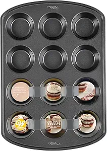 Wilton Perfect Results Premium Non-Stick Cupcake Pan, 12-Cup Muffin Tin, Steel Baking Supplies