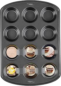 Wilton Perfect Results Premium Non-Stick Cupcake Pan, 12-Cup Muffin Tin, Steel Baking Supplies