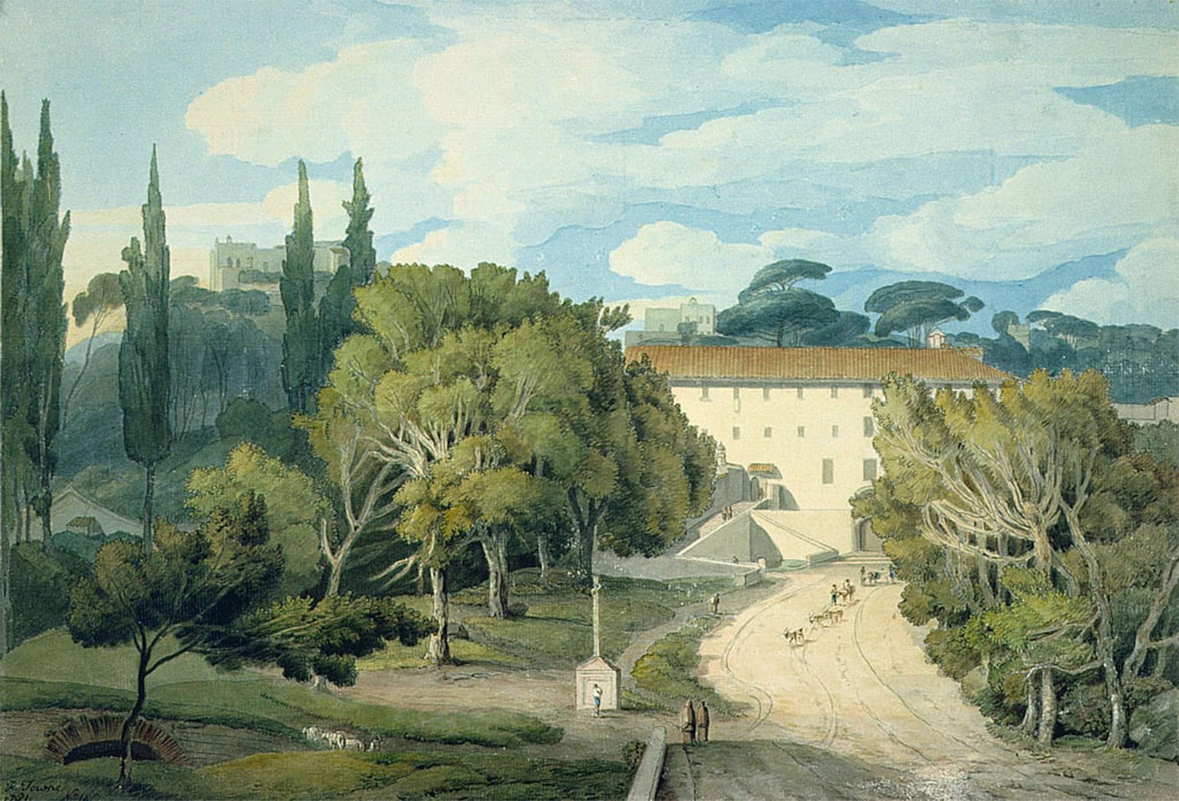 ARTXLXXBN Famous Prints Artwork Pictures Poster Painting Art the Convent of St Eufebio Near Naples by Towne Artwork Landscape Pictures for Home Decor 60x90cm
