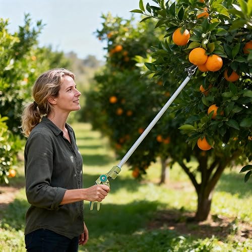 Miniatura 7 de GARTOL Cortar y sujetar podadora de poste, recolector de frutas ligero de 32 pulgadas con mango giratorio de 180, hoja de acero SK5 corta hasta 12