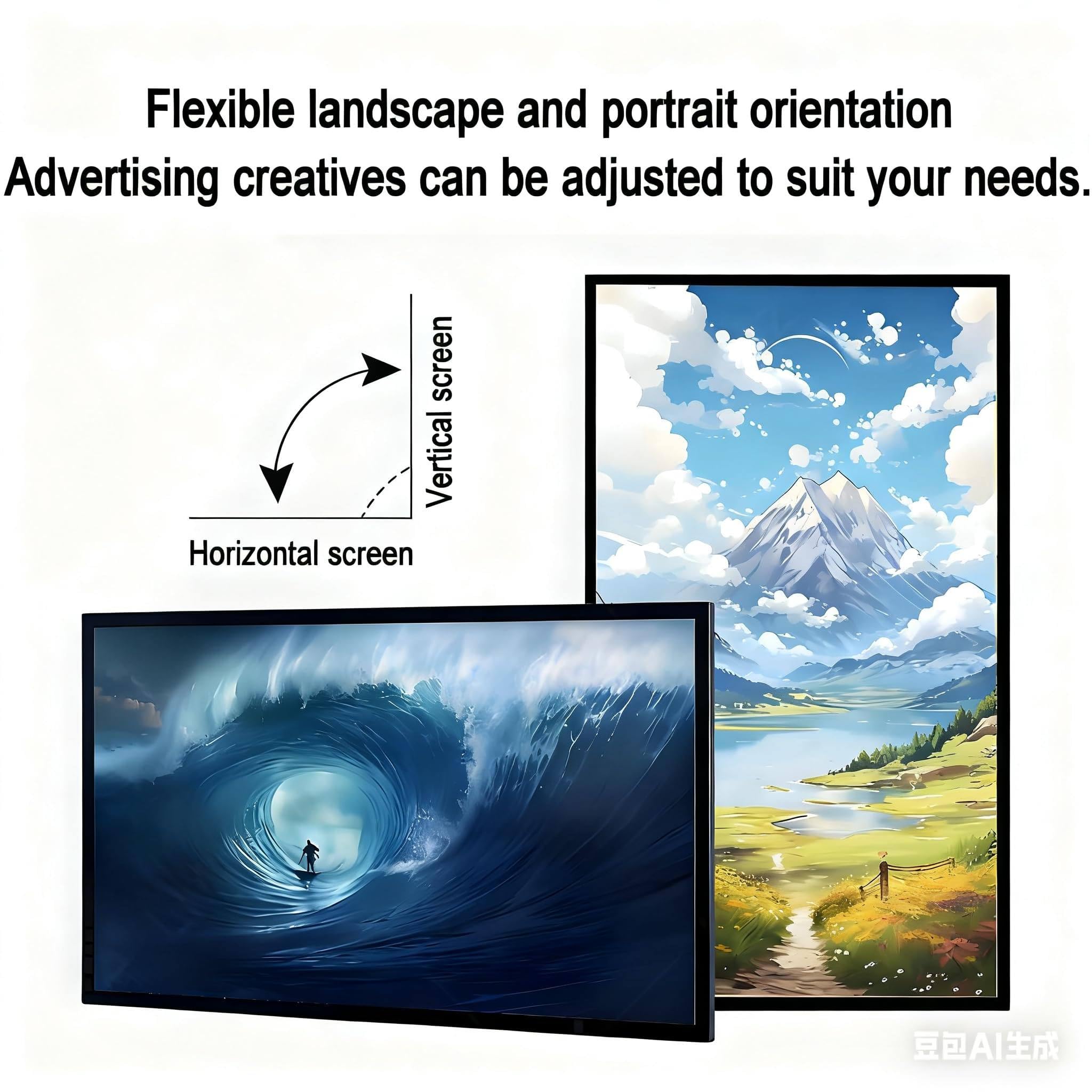 Lettore multimediale digitale wireless per TV, video USB e display fotografico, supporto paesaggio/ritratto per segnaletica
