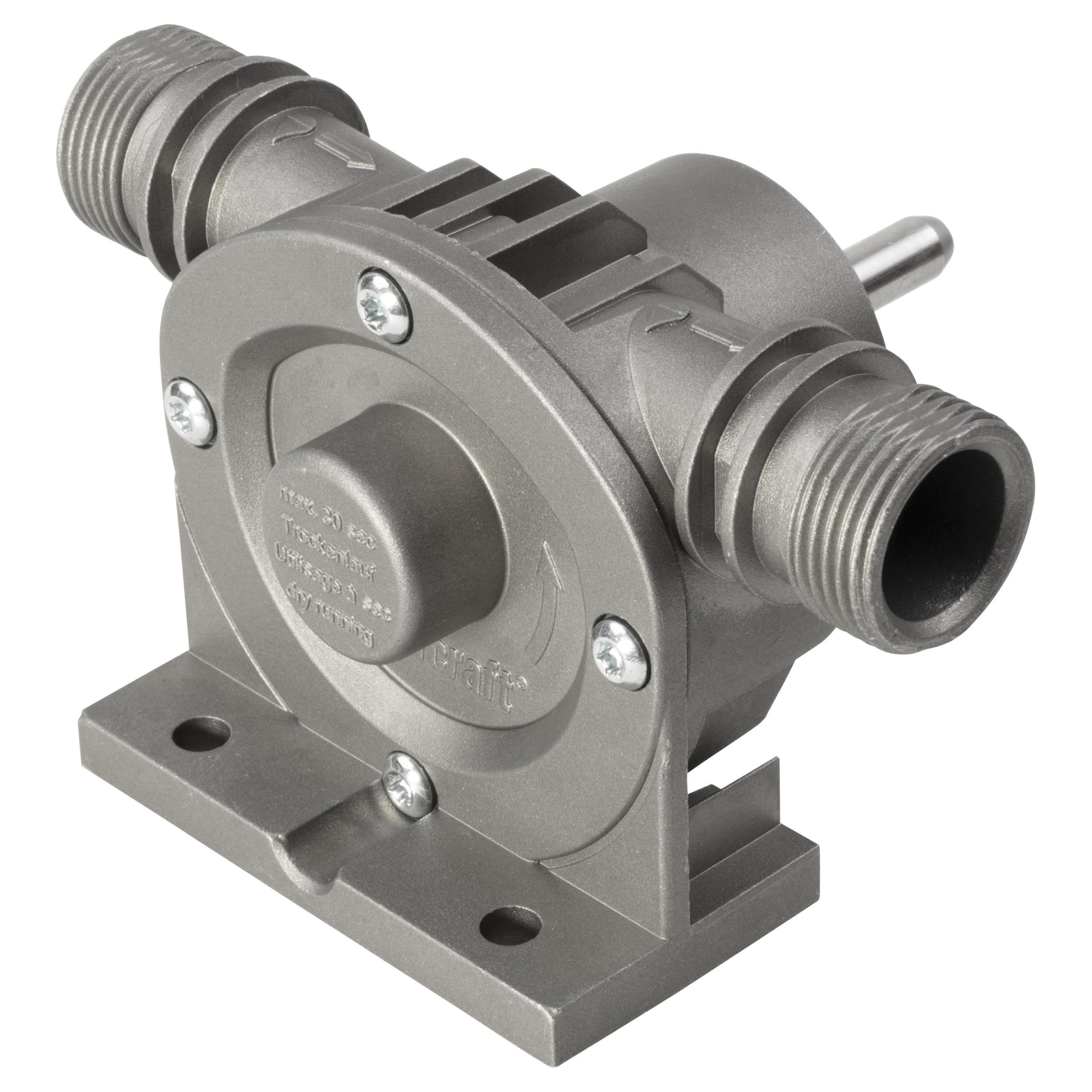 wolfcraft Pompa per Trapano PRO MAX 3000 l/h, Robusta Pompa in Metallo per Grandi Quantitativi di Acqua Non Potabile, Autoaspirante 3 m, Altezza 30 m – TÜV, Made in Europe – 4542000