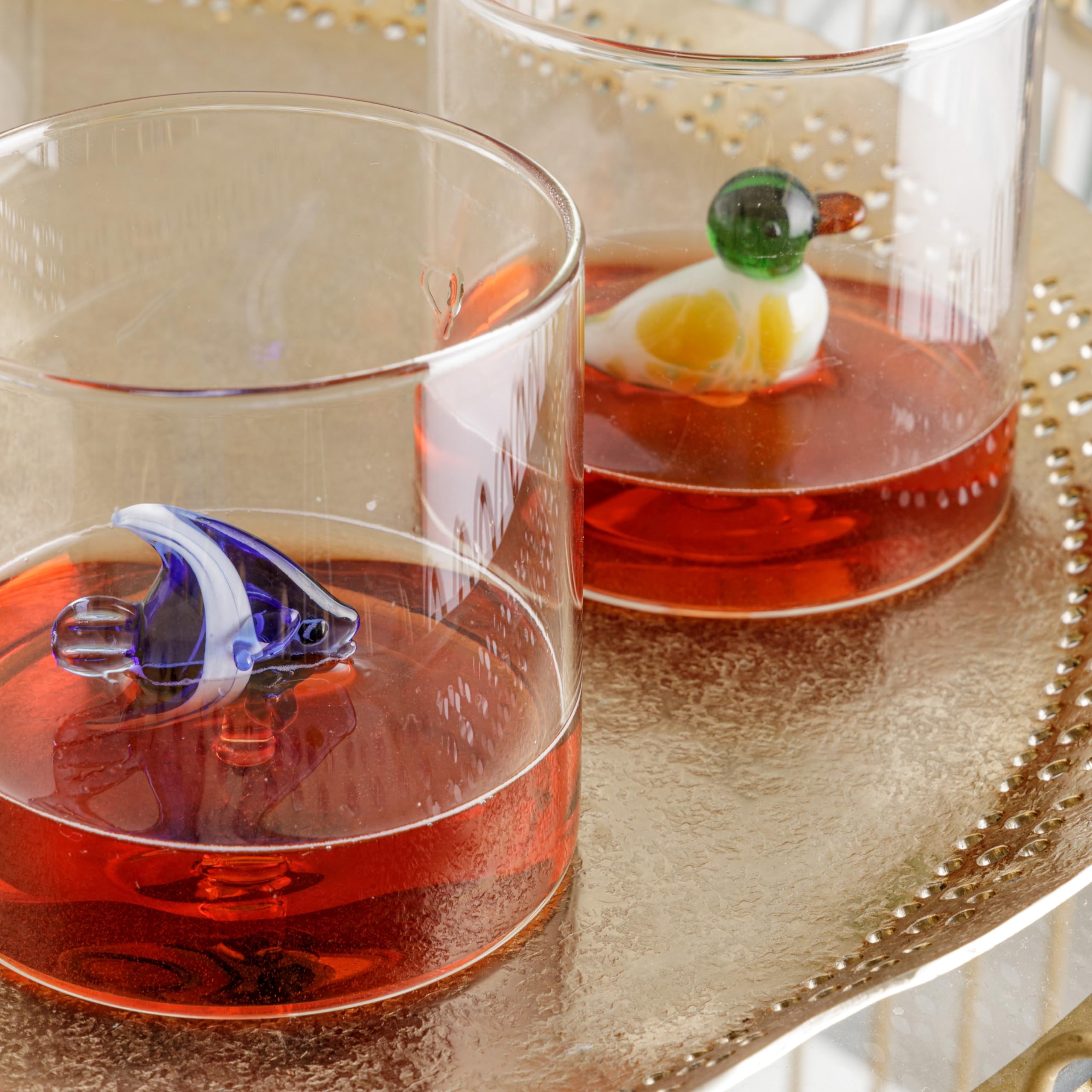 Baroni Home Set van 6 waterglazen, gemaakt in Italië, waterglazen van transparant glas, licht, 45 cl