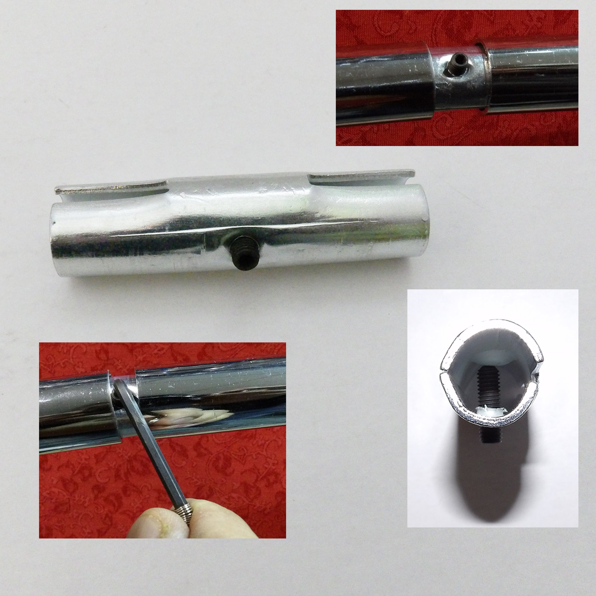Tube Joiner for Clothes Garment Rail Walk in Wardrobe Chrome TUBING Hanging Rail System