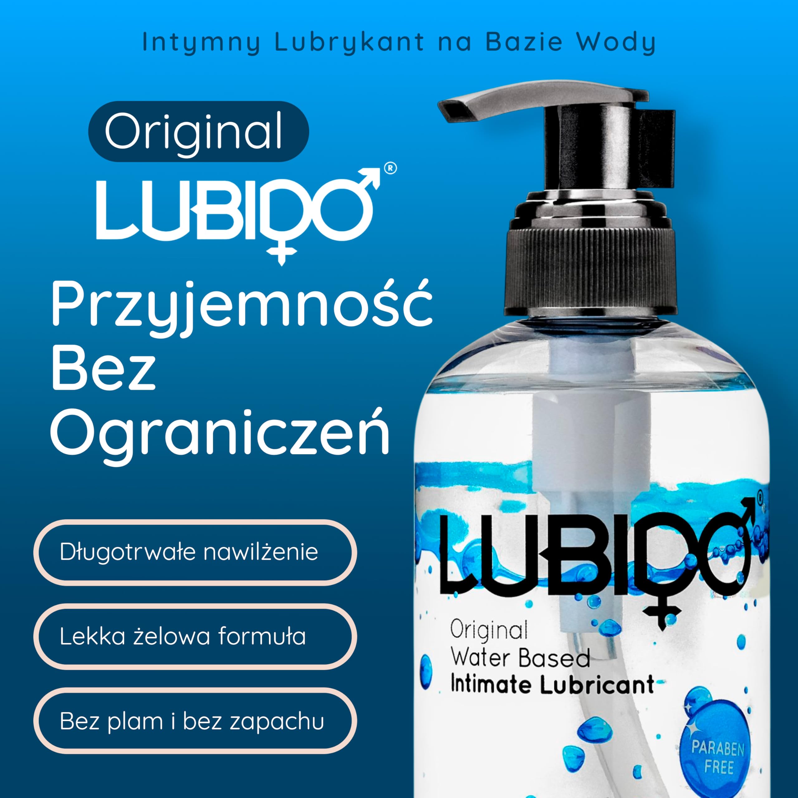 Lubido Original żel intymny na bazie wody bez parabenów - 250ml