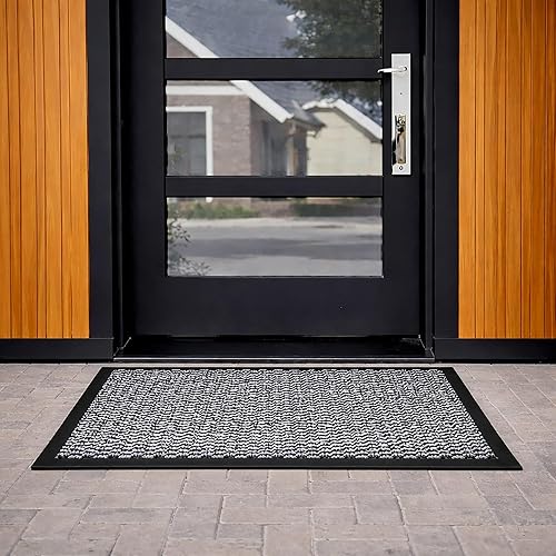 Miniatura 6 de Evideco French Home Goods Felpudo interior grande Lisa 48 L x 32 W Pulgada PP-PVC - Gris