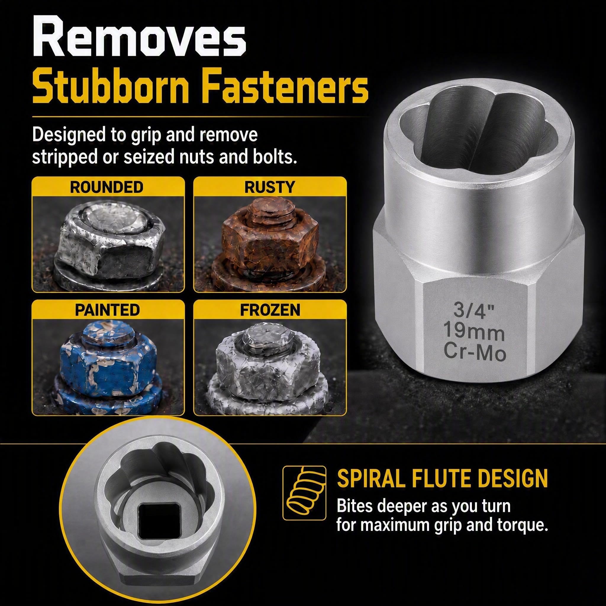 Bolt Extractor Kit - Remove Stripped Bolts Easily -5 Bolt Extractor Kit - Remove Stripped Bolts Easily -5