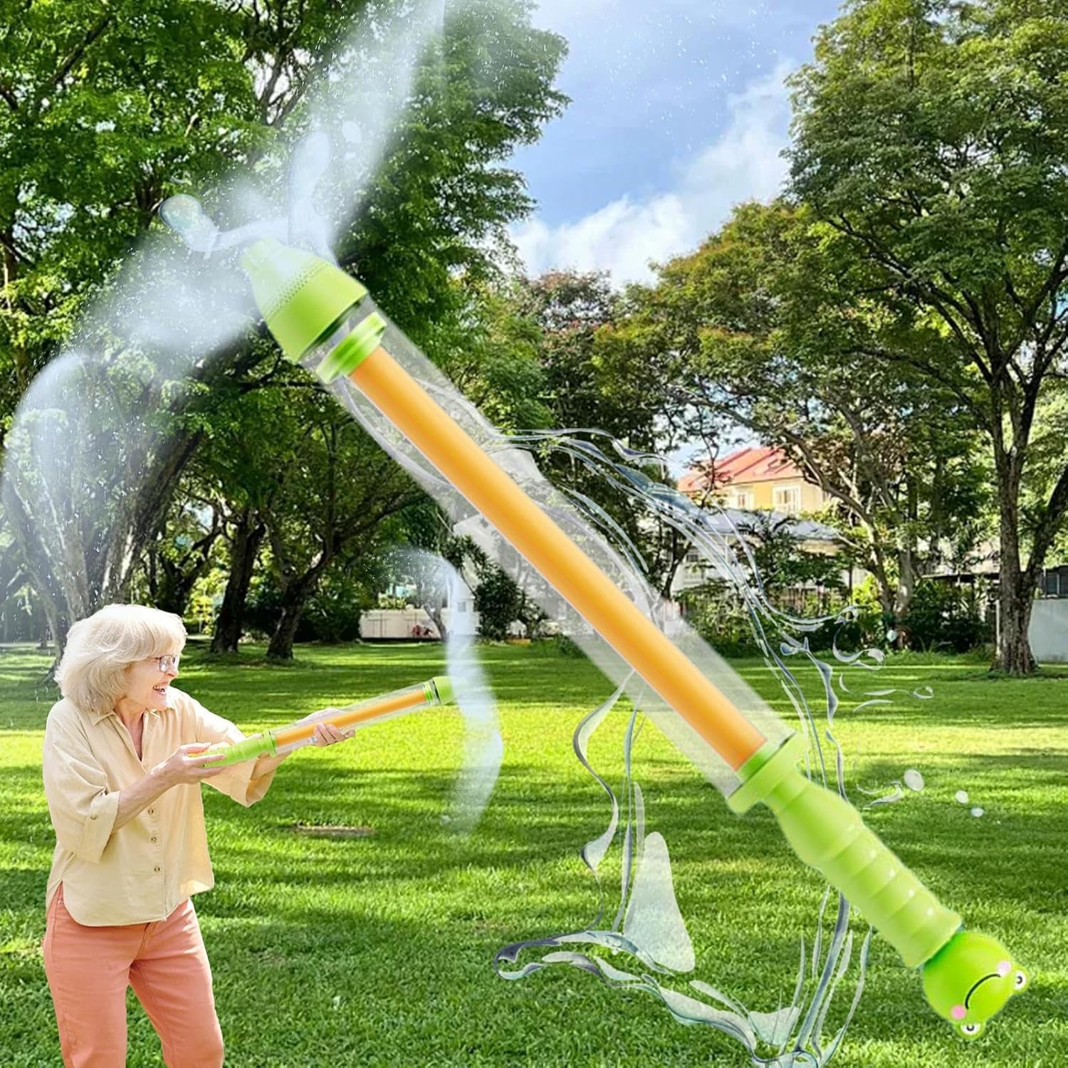 Firework Water Spray Toy - Interactive Summer Activity - Pull-Out Water Squirt Soaker Toy - for Bathing Pool Party Entertainment Concerts Festivals Garden Lawn Yard Backyard