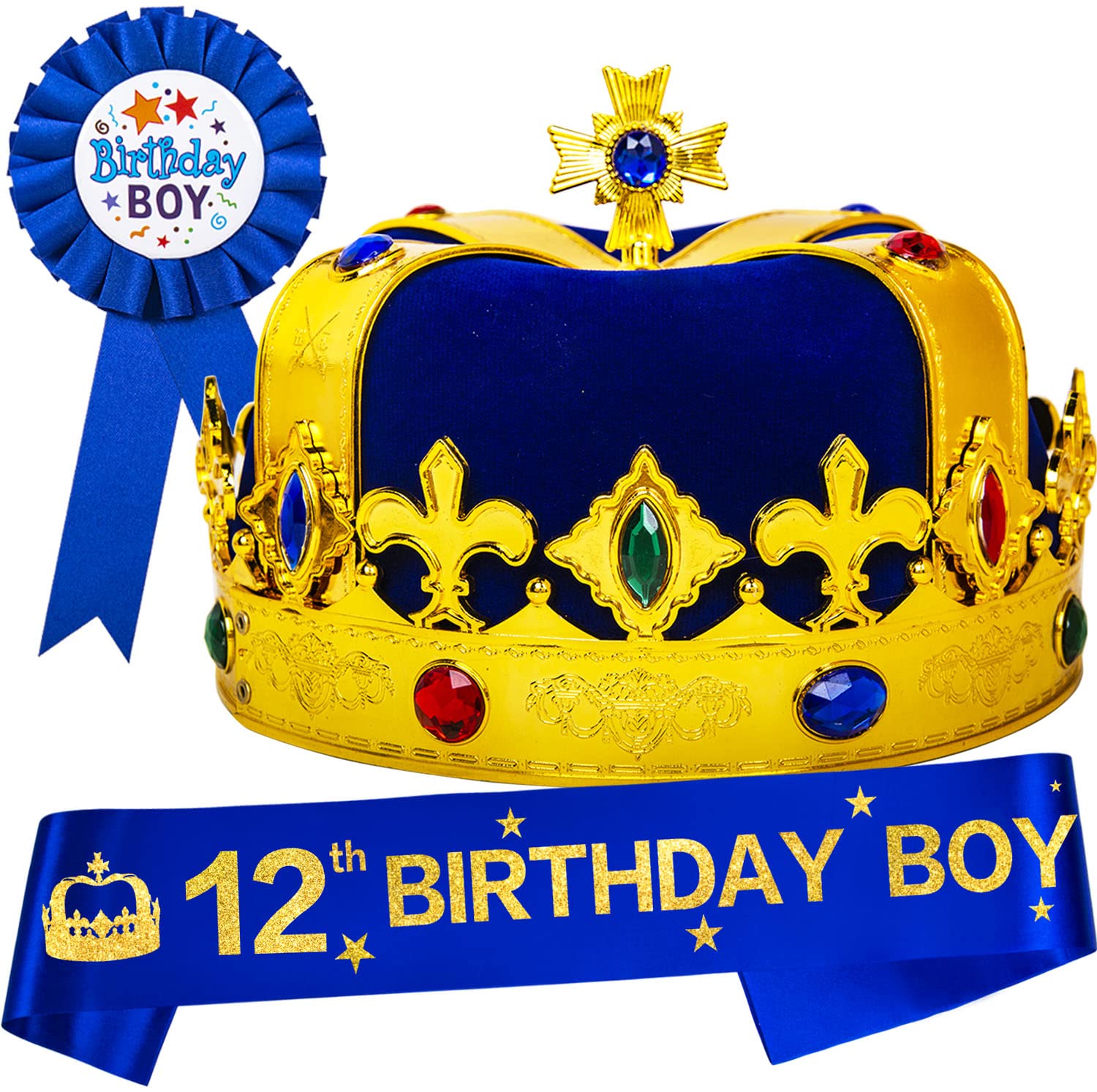 12th Birthday Gifts for Boys,12th Birthday Hat Boys,12th Birthday King,12 Birthday Crown Boy,12 Birthday Boy Sash,12th Birthday Decoration for Boys,12 Year Old Boys Birthday,Happy 12th Birthday Boy