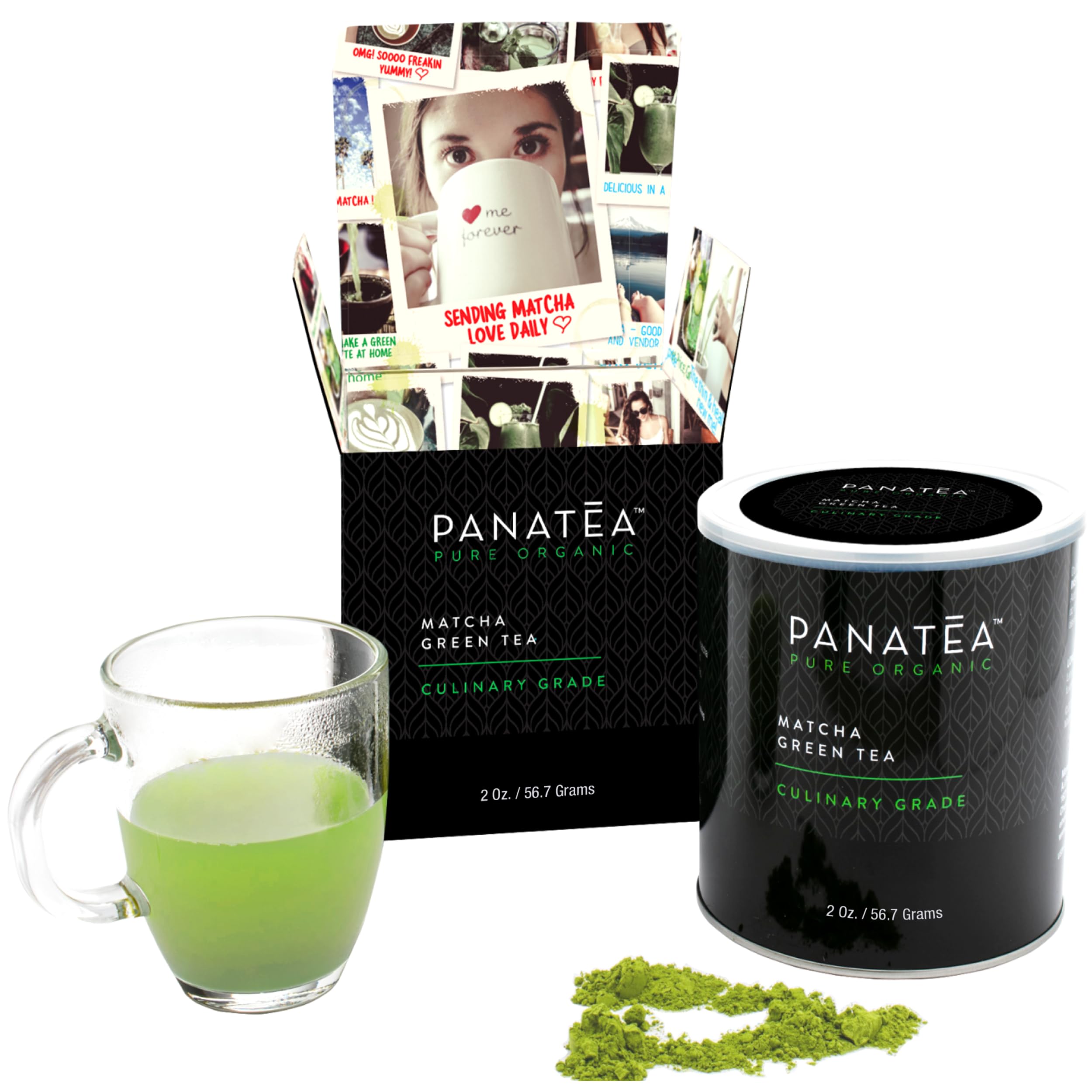 PANATEA Certified Organic Matcha Green Tea Powder 100 Pure Premium Culinary Grade Matcha Lattes Smoothies Baking 2 Oz — view 2