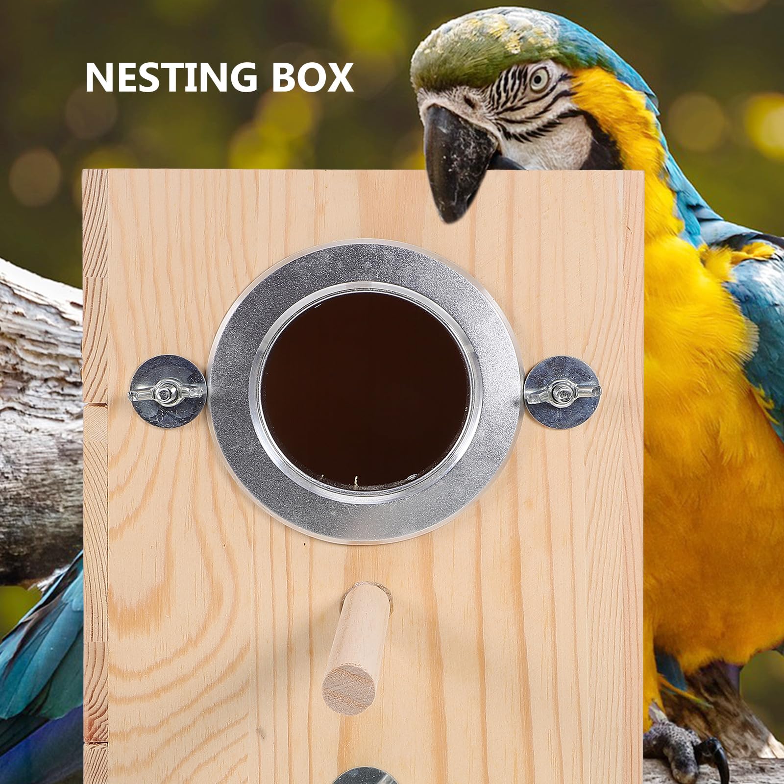 SHINEOFI Caja Nido para Pájaros de Madera Natural Apertura Fácil, Diseño Elegante y Segura para Anidación en Jardín y Decoración Interior y Exterior