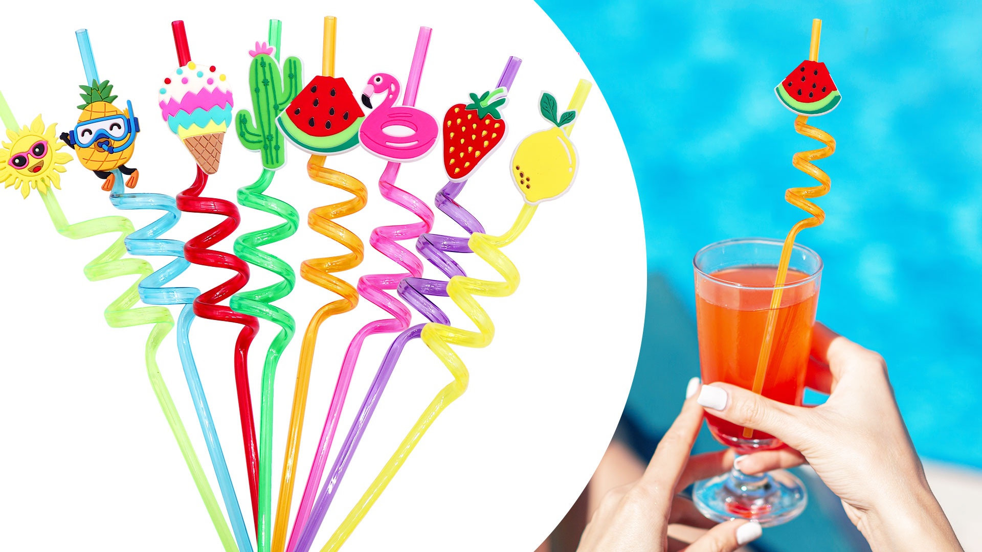 Pitillos reutilizables para beber 16 unidades coloridos miniatura 7
