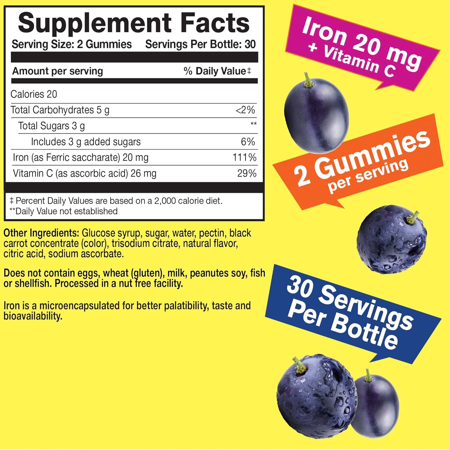 Buy WellYeah Iron Gummies With Vitamin C Anemia and Cellular Energy