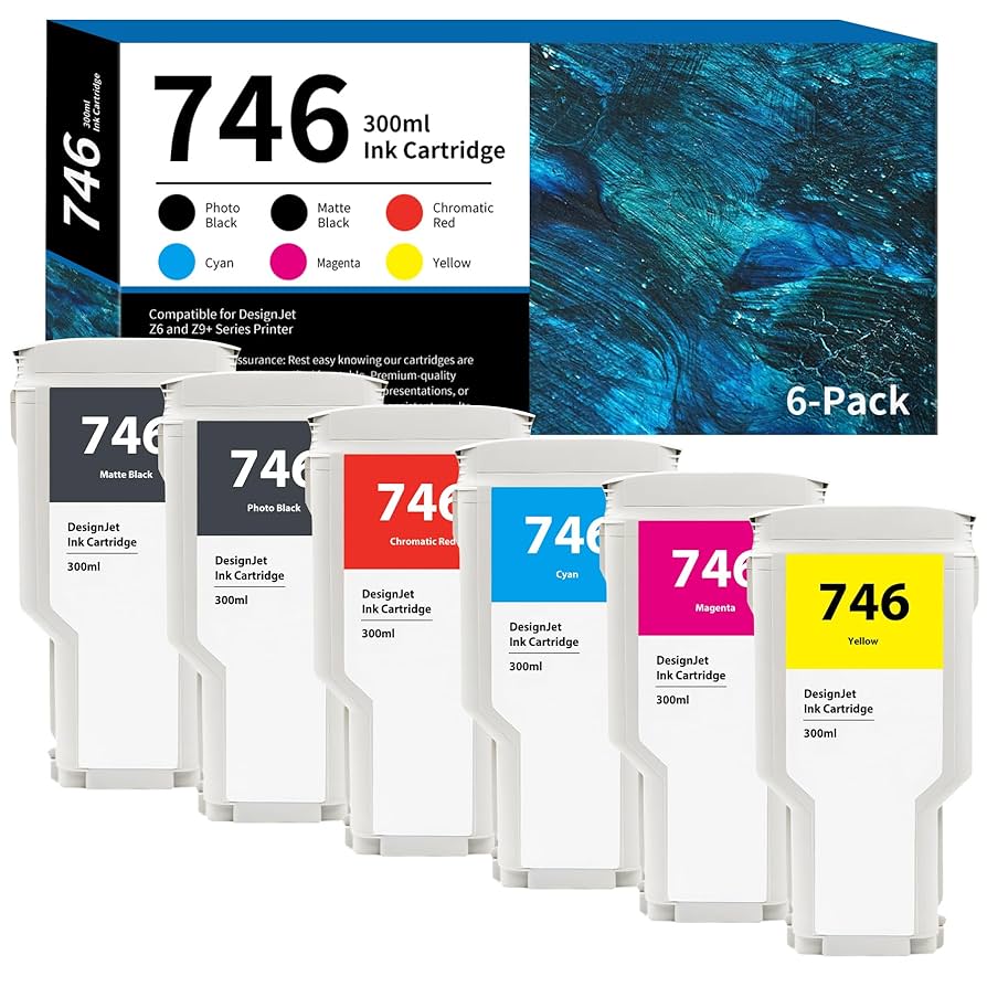 HP DesignJet 746 インクカートリッジ7個セット Amazon.com: 746 Ink Cartridges High-Capacity 300ml 6-Pack
