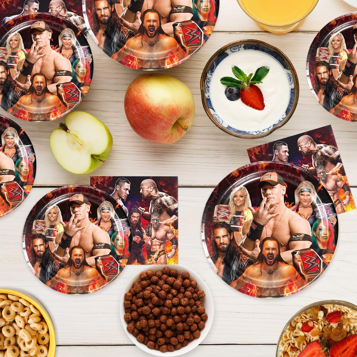 Wrestling Geburtstagsdekoration – 42-teilig, Mit Banner, Tischdecke, Tellern & Servietten