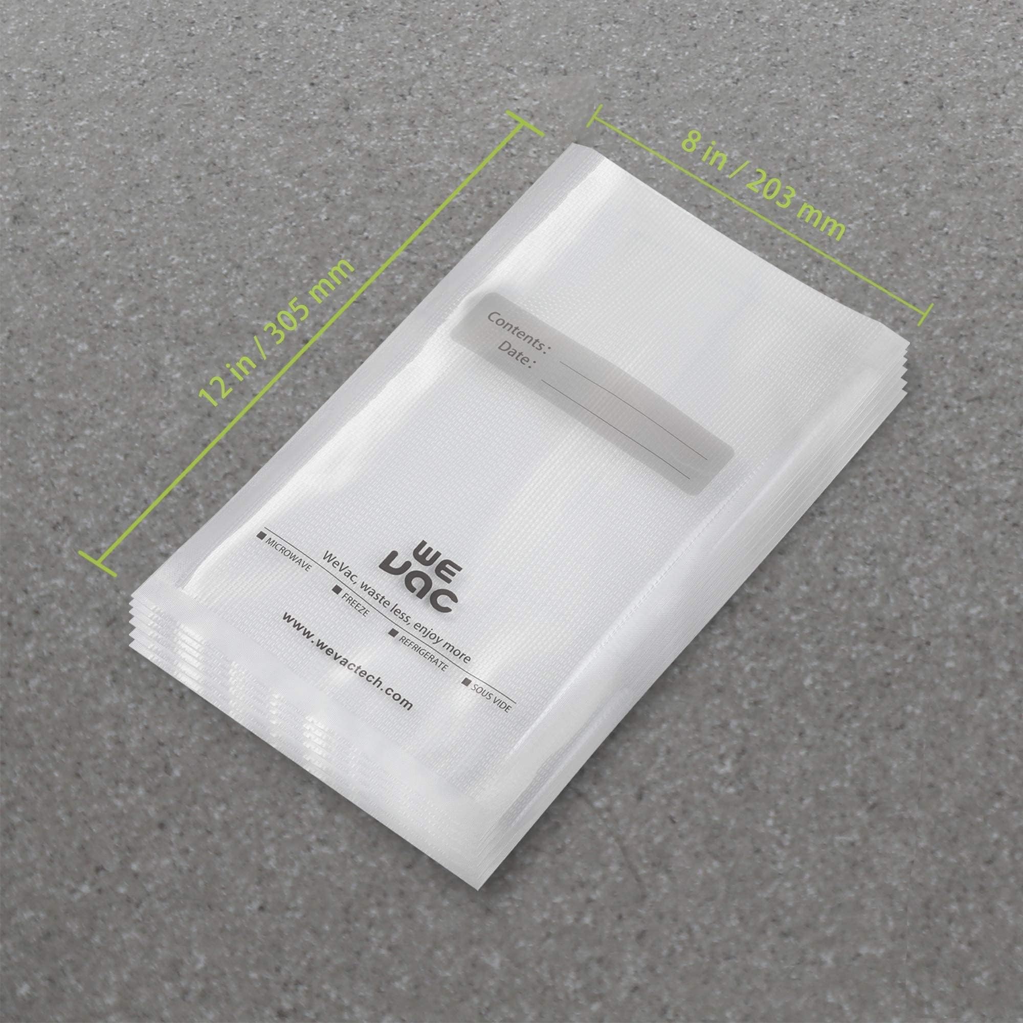 Wevac Sacchetti Sottovuoto Alimenti 100 Buste 20 x 30 cm, Sacchetti Sottovuoto per Alimenti Superficie Goffrata, Senza BPA, per Cottura Sottovuoto per Sottovuoto Alimenti Professionale