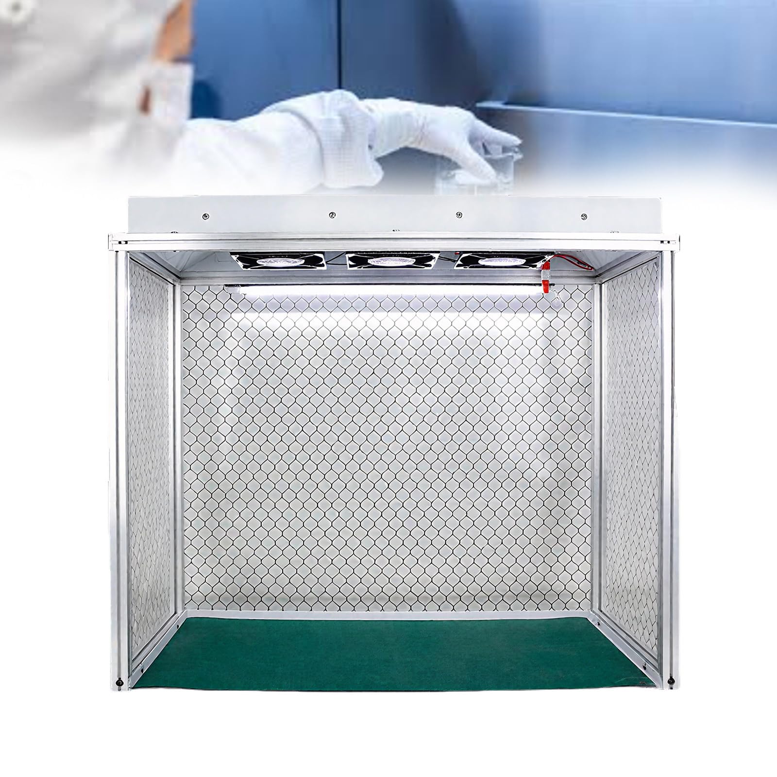 Vertikale Laminar-Flowbox, Reinraum Werkbank mit Laminar-Flow-Box, Hocheffizienz Filter, mit elektrostatischem Vorhang/Silikonmatte/Bodenplatte, für Handy-Reparaturwerkstätten/Labore