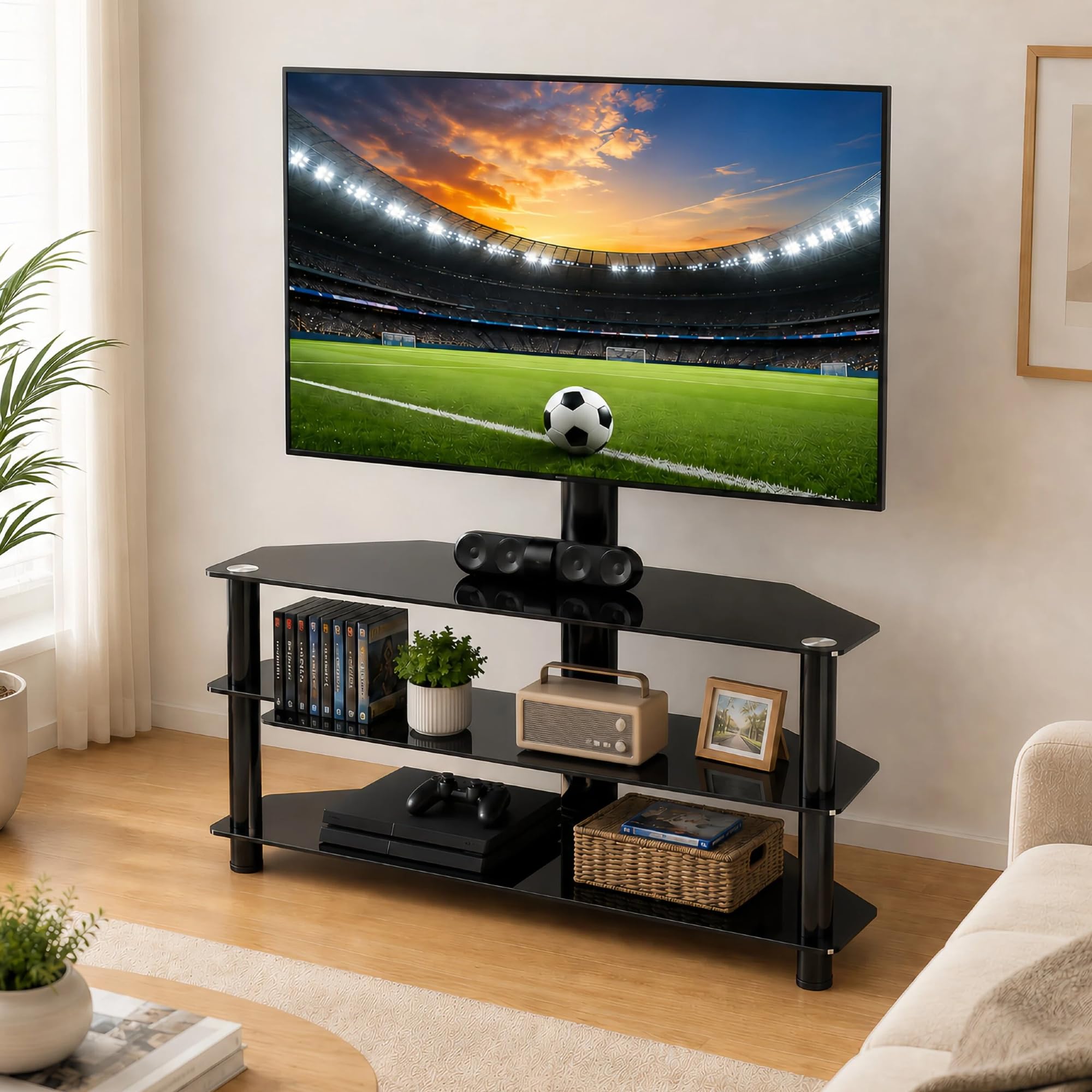 Tansole Swivel Floor TV Stand 43 inch wide