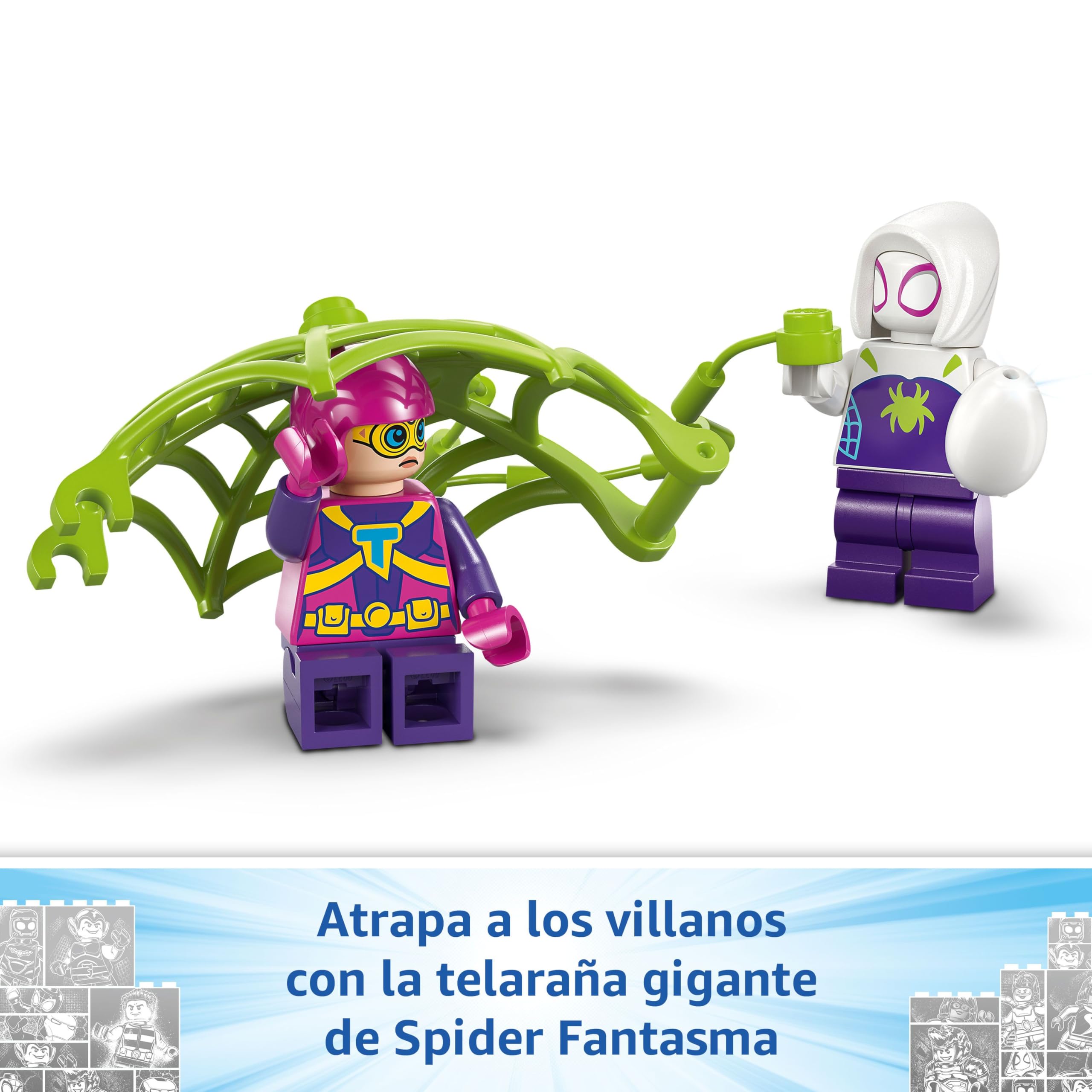 LEGO Marvel Spidey y Gobby: Batalla de Raptores en la Base de la Casa del Árbol, Dinosaurios de Juguete, Minifigura Spider Fantasma, Regalo para Niños y Niñas de 4 + Años Spidey y su Superequipo 11200