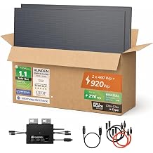 Solarway 920 W Balcony Power Station 800 W Complete Socket - Latest 800 Watt Inverter - Solar System Complete Set - 460 W Bifacial Solar Modules & Envertech & Accessories