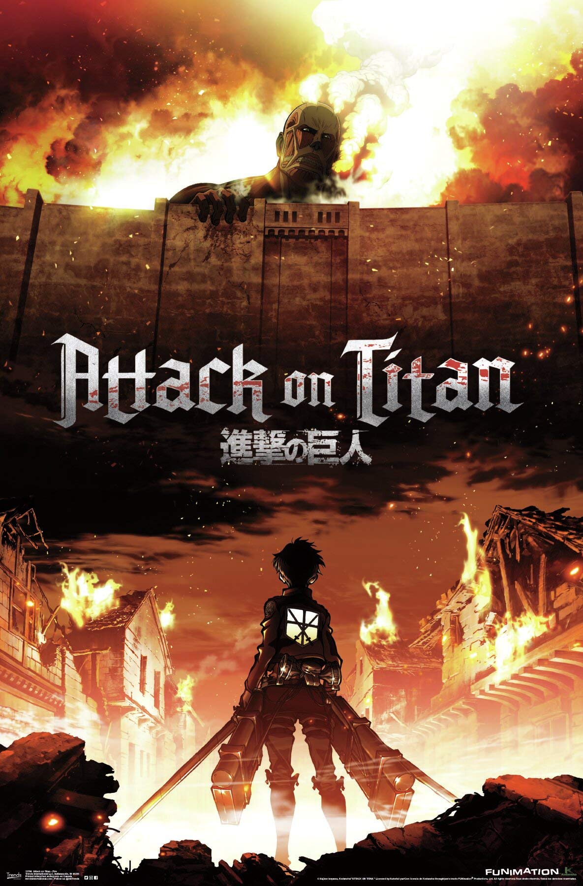 Attack on Titan Fire Wall Poster #1 - Matte poster Frameless Gift 11 x 17 inch(28cm x 43cm)*IT-00047