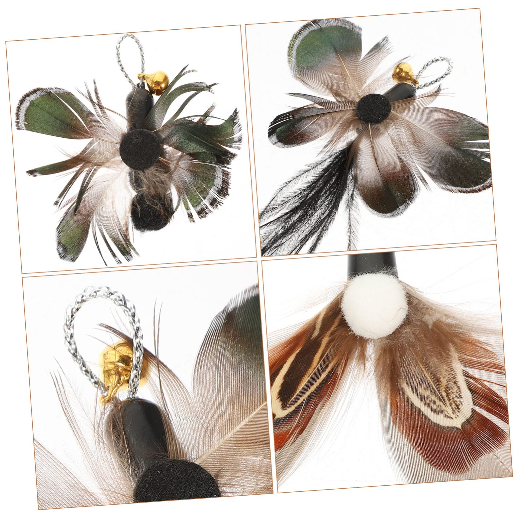 Toddmomy 24pièces Têtes De Remplacement pour Canne à Chat avec Jouets Insectes Et Plumes Accessoires Interactifs pour Chats Amusants Et Stimulants