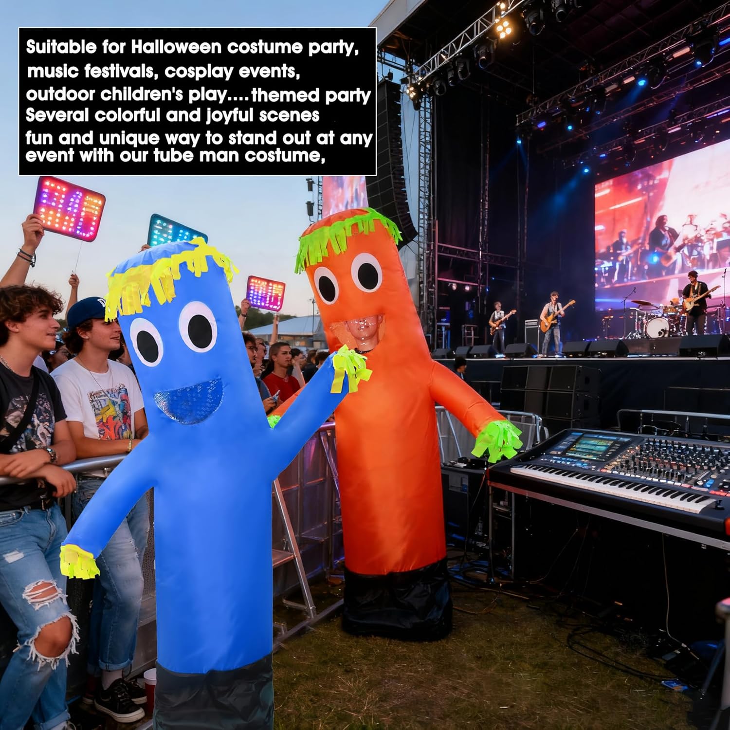 Inflatable Tube Man Costume,Inflatable Costumes for Adult,Wacky Wavy Arm Guy Funny Halloween Costume for Adults