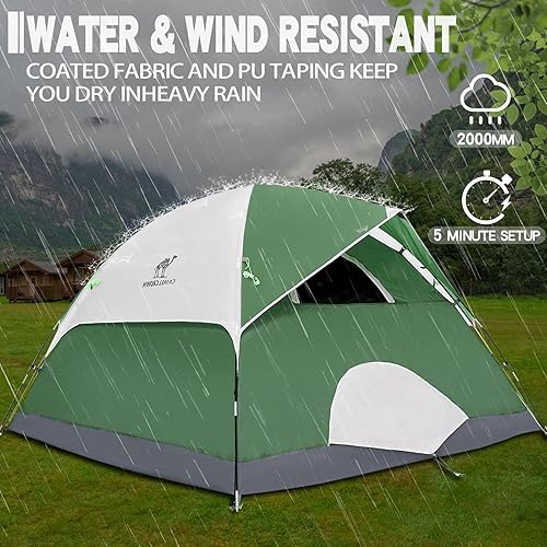 Miniatura 6 de CAMEL CROWN 46 Person Tent Waterproof Lightweight Portable Backpacking Tent for Outdoor Camping Hiking