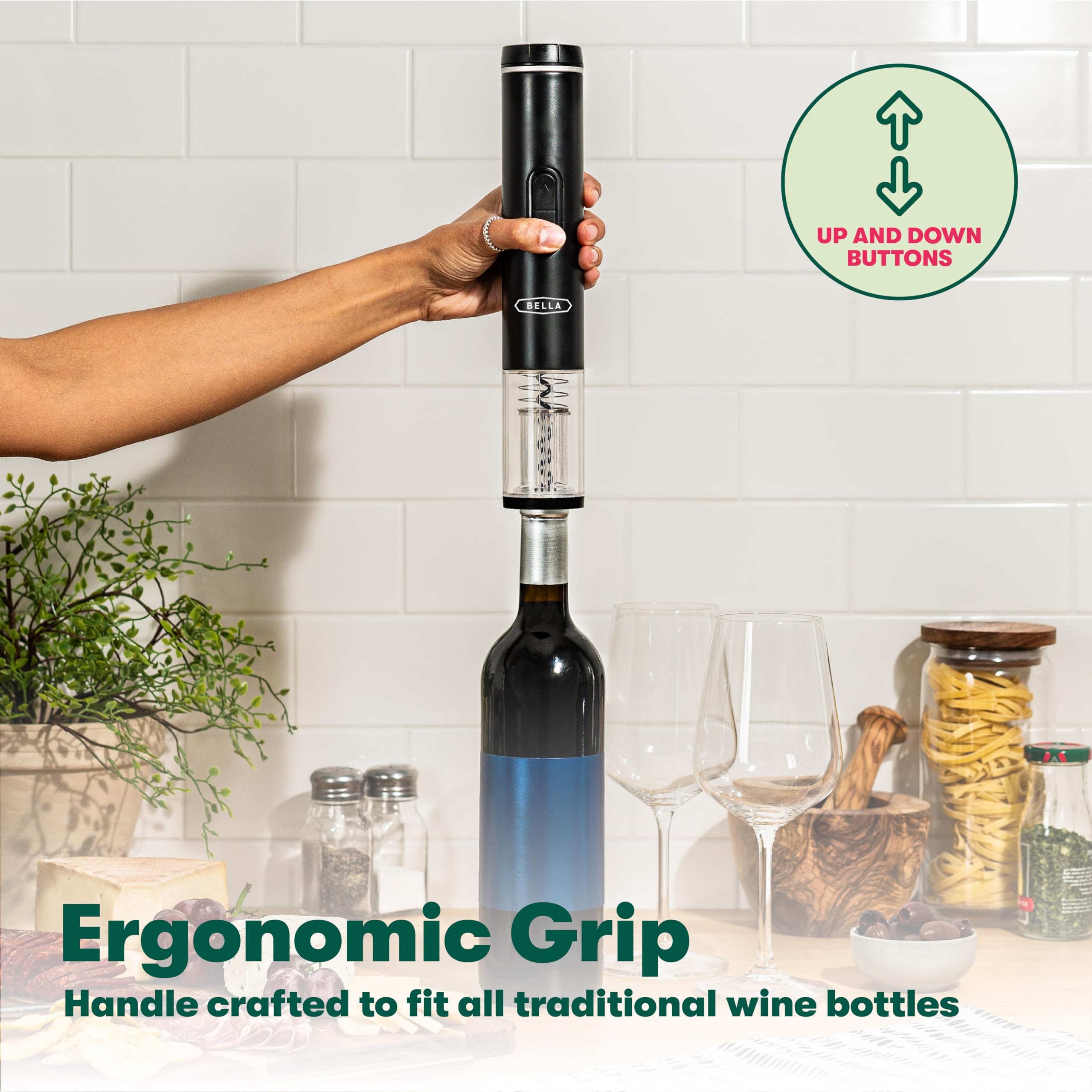 bella vino ワインオープナー　送料無料 Amazon.com: bella Electric Wine Opener, Automatic Bottle Opener