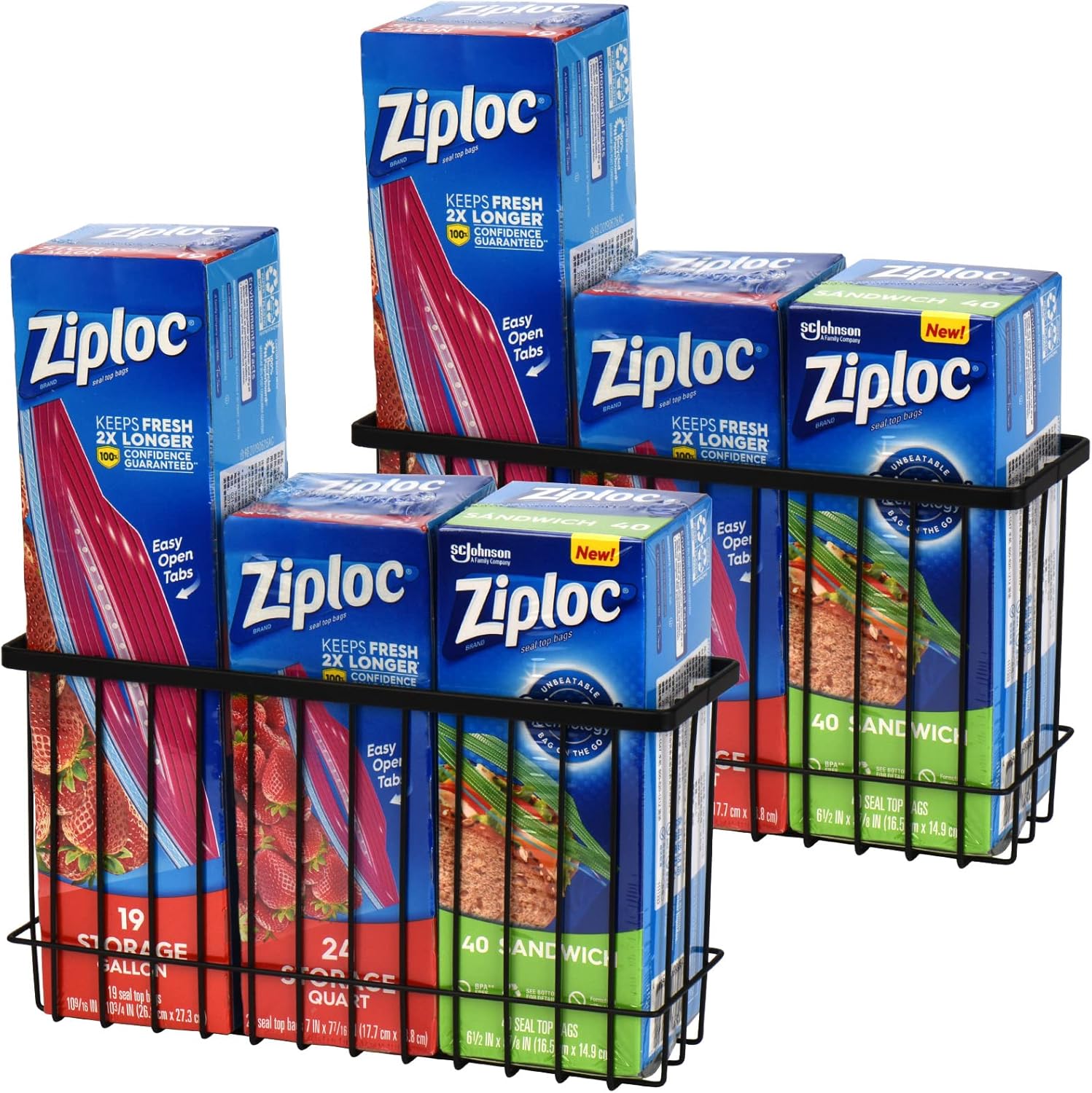 Toplife Wall Door Adhesive Kitchen Wrap Organizer Rack, No Drilling, Black Set of 2 Amazon