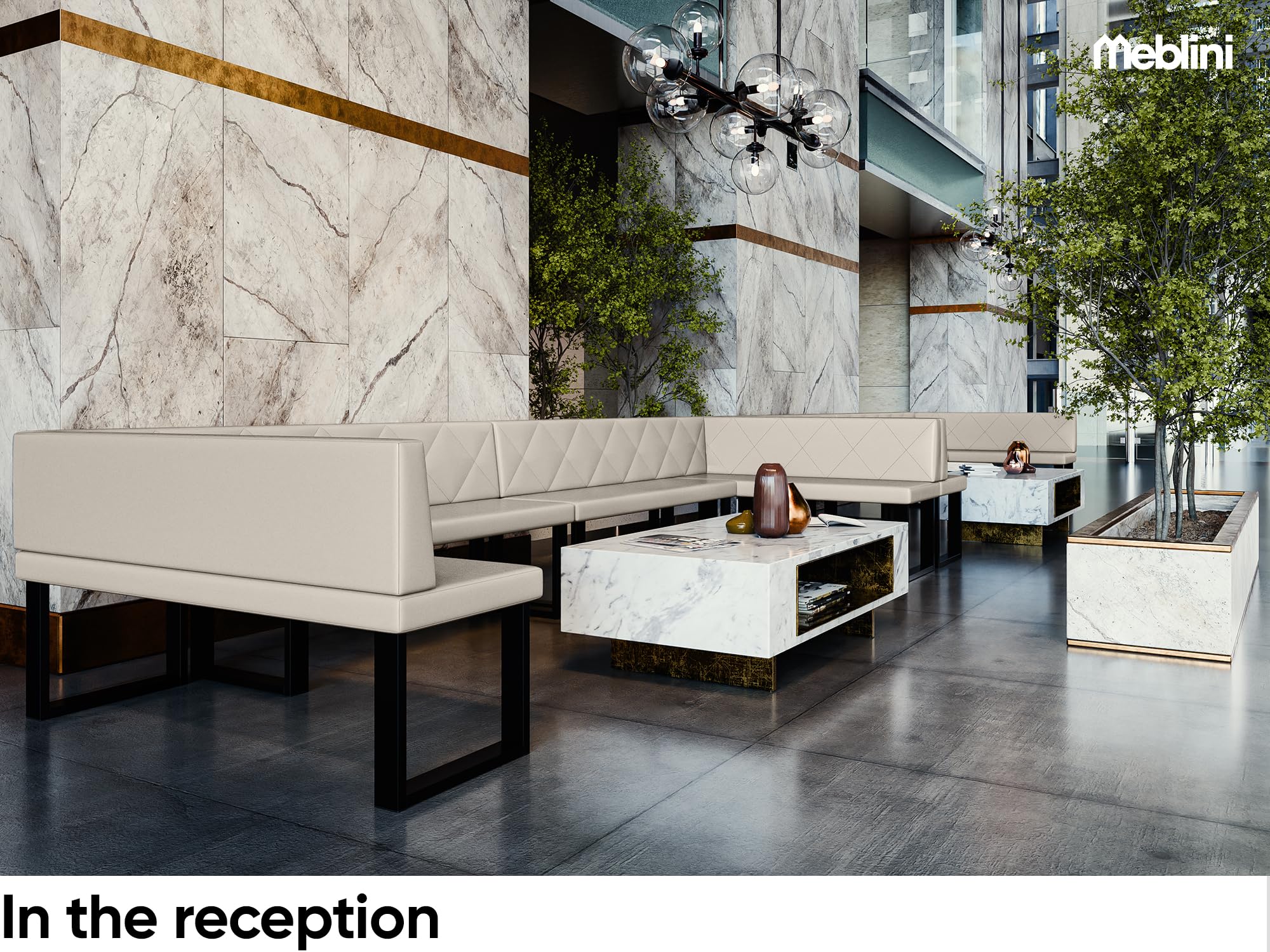 MEBLINI Eckbank für Esszimmer - Küchenbank - Essecke - Sitzecke Küche - ERIC - U-Beine 142x196x87cm Links - Beige Kunstleder
