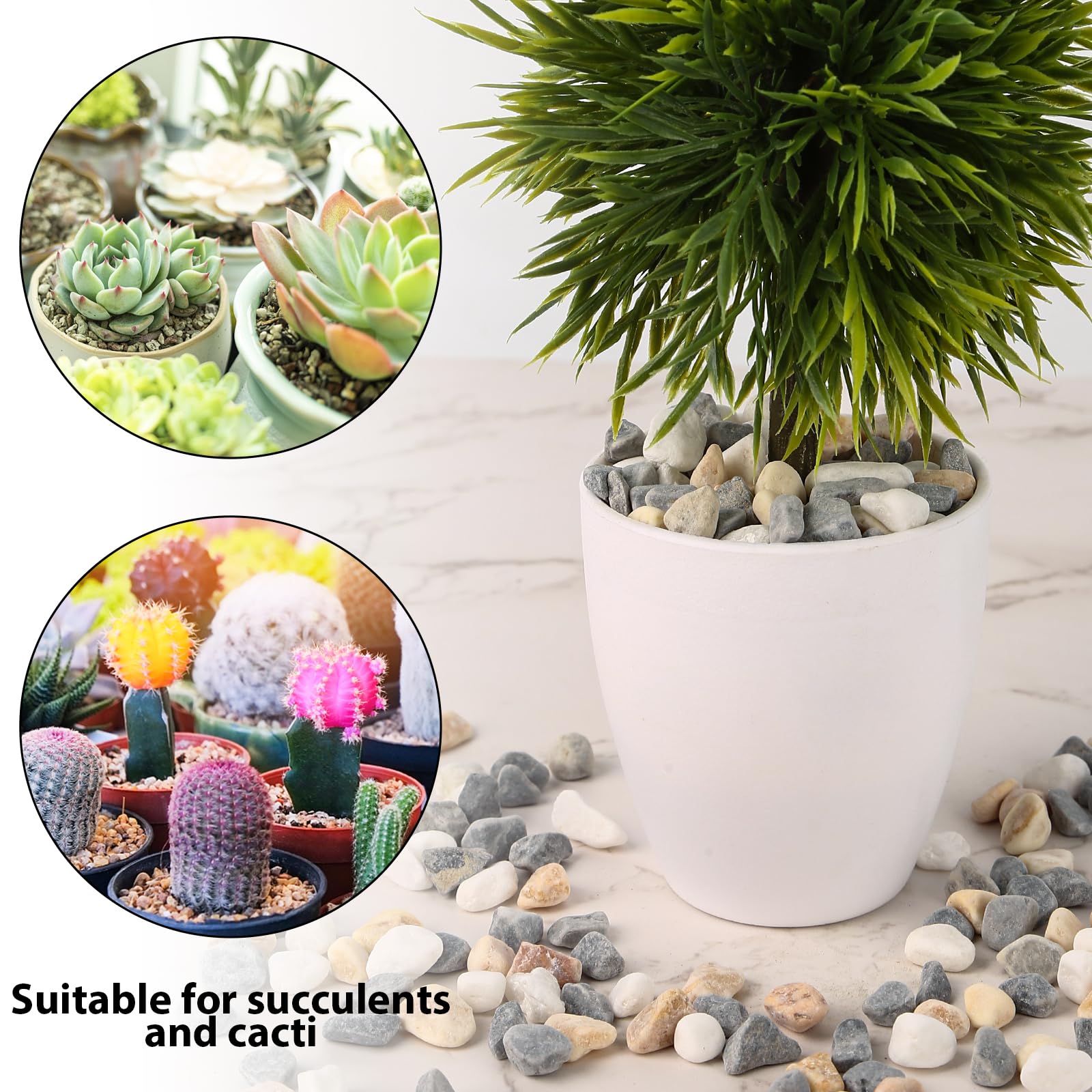 2LB Gravel Pebbles, Natural Decorative Stones For