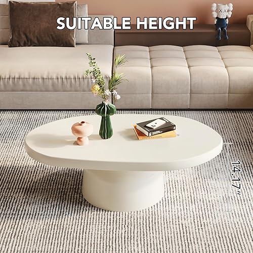 Miniatura 3 de Mesas blancas de nube, moderna mesa auxiliar minimalista para sala de estar, mesa auxiliar pequeña de 45.67 pulgadas, mesa auxiliar funky