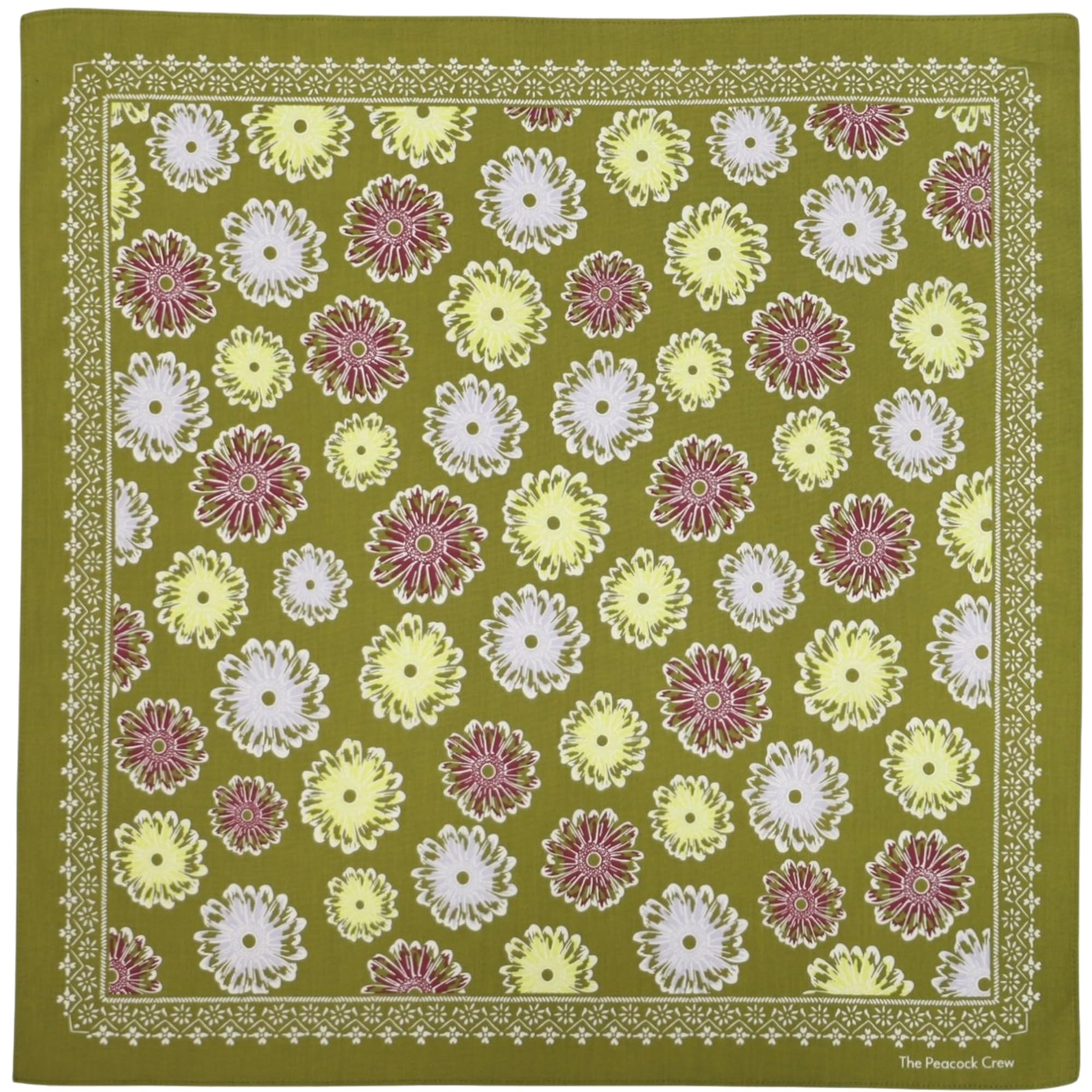 The Peacock Crew Premium Soft Cotton Designer Bandana for Men and Women 22x22 in