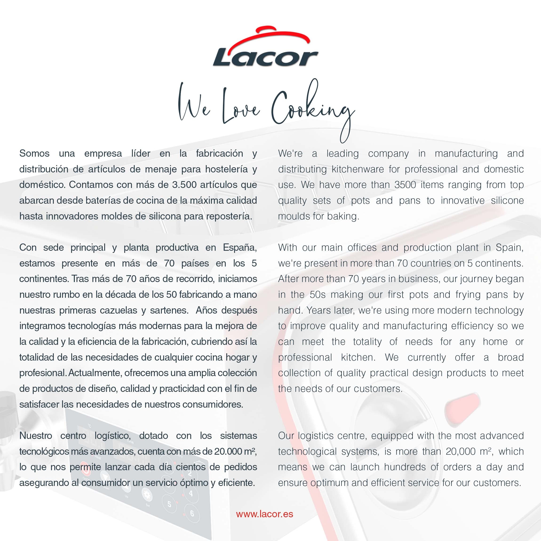 Lacor - 69492 - Cocedor de Baja Temperatura Sous Vide Profesional que permite cocinar los alimentos envasados al vacío de Acero Inoxidable, Cierre Hermético, Medidas 62,5x36x30 cm, Gris