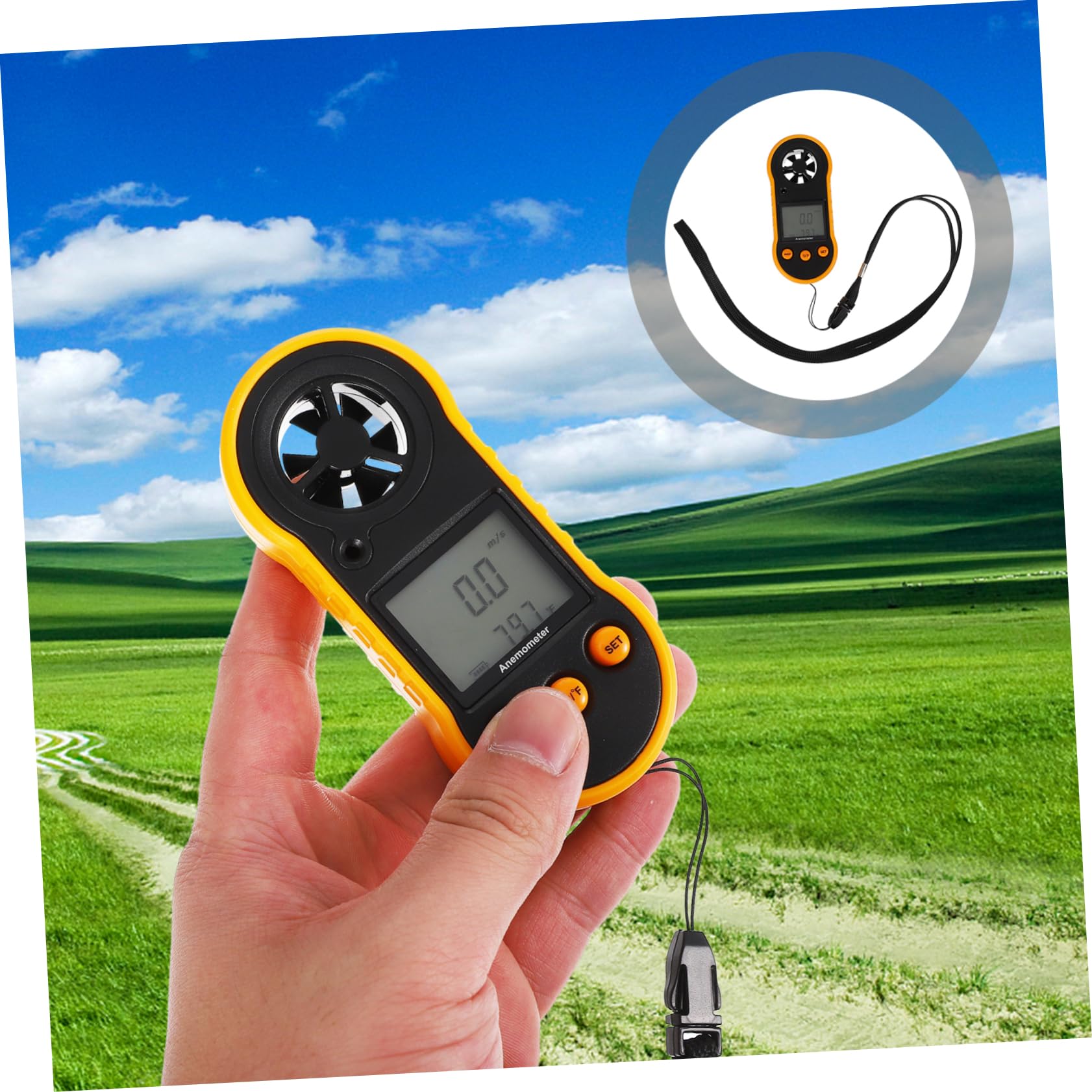 BESPORTBLE 2 Pièces Anémomètre numérique mesure de la vitesse de l'air compteur de mesure d'air anemometre portable anémomètre portable de la vitesse du vent ventilateur Plastique