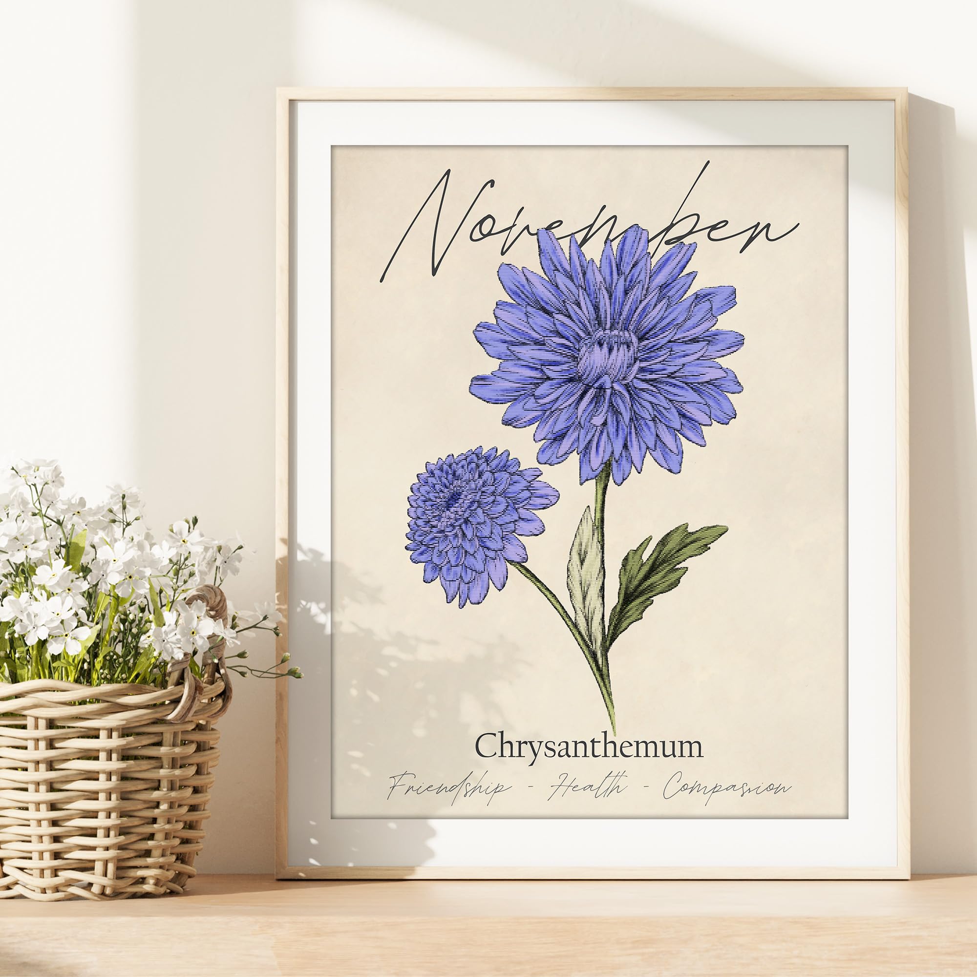Amazon.com: November Birth Flower Art Print - 11x14 (Unframed 