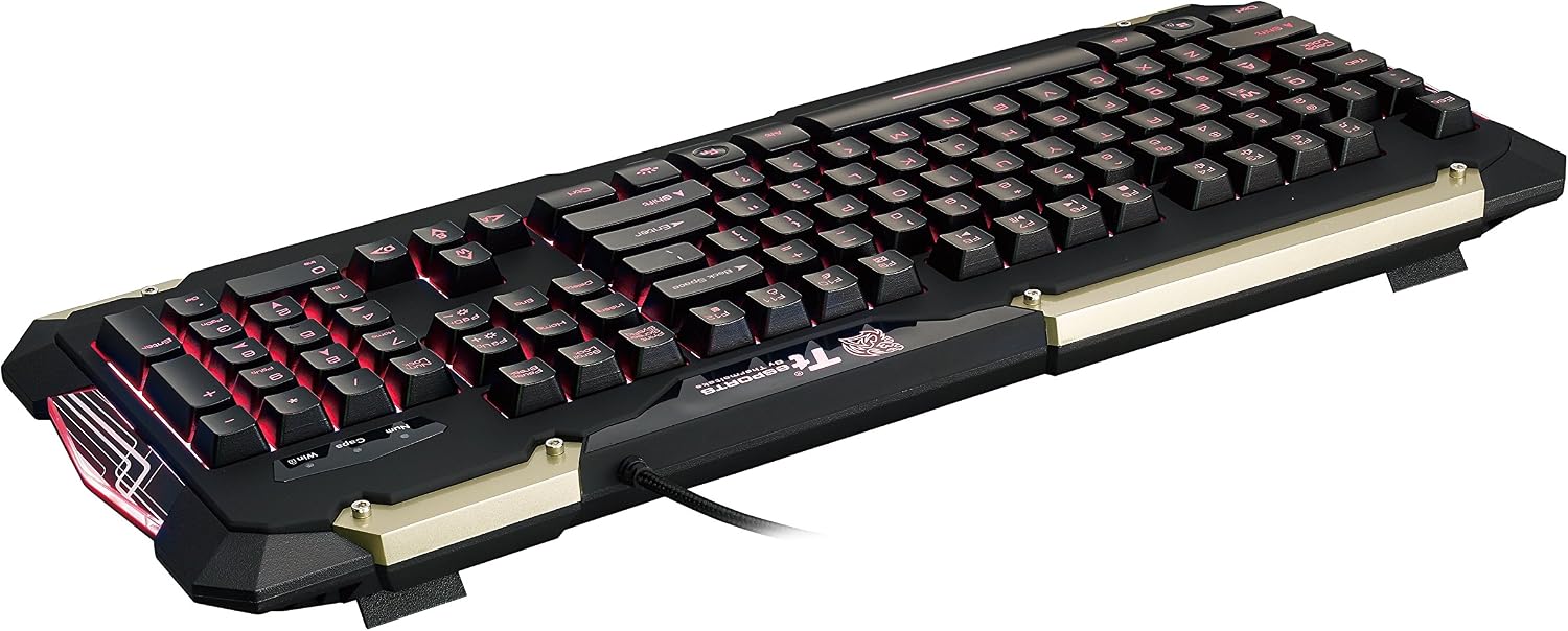 Thermaltake Tt eSPORTS Commander Red LED Backlighting Mechanical Keycaps Membrane Gaming Keyboard & 2400 DPI Red LED Optical Gaming Mouse Combo KB-CMC-PLBDUS-01