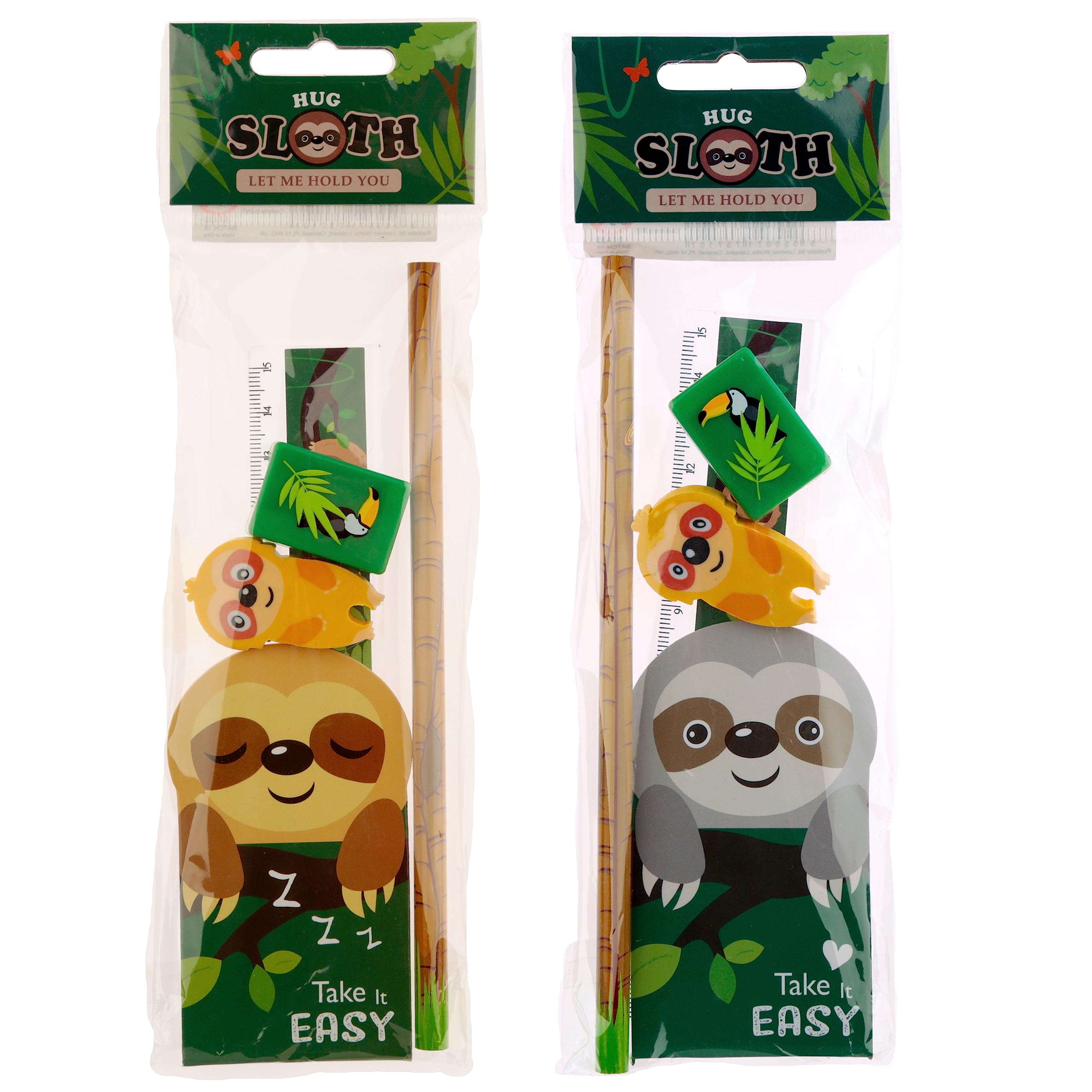 Puckator Cute Sloth Design Stationery Set STA83 - Only Available Assorted, Multicolor, 4 Piece Set - Image 3